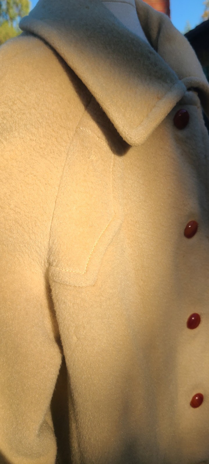 1960s Vintage Stegari Women’s Ivory Wool Coat