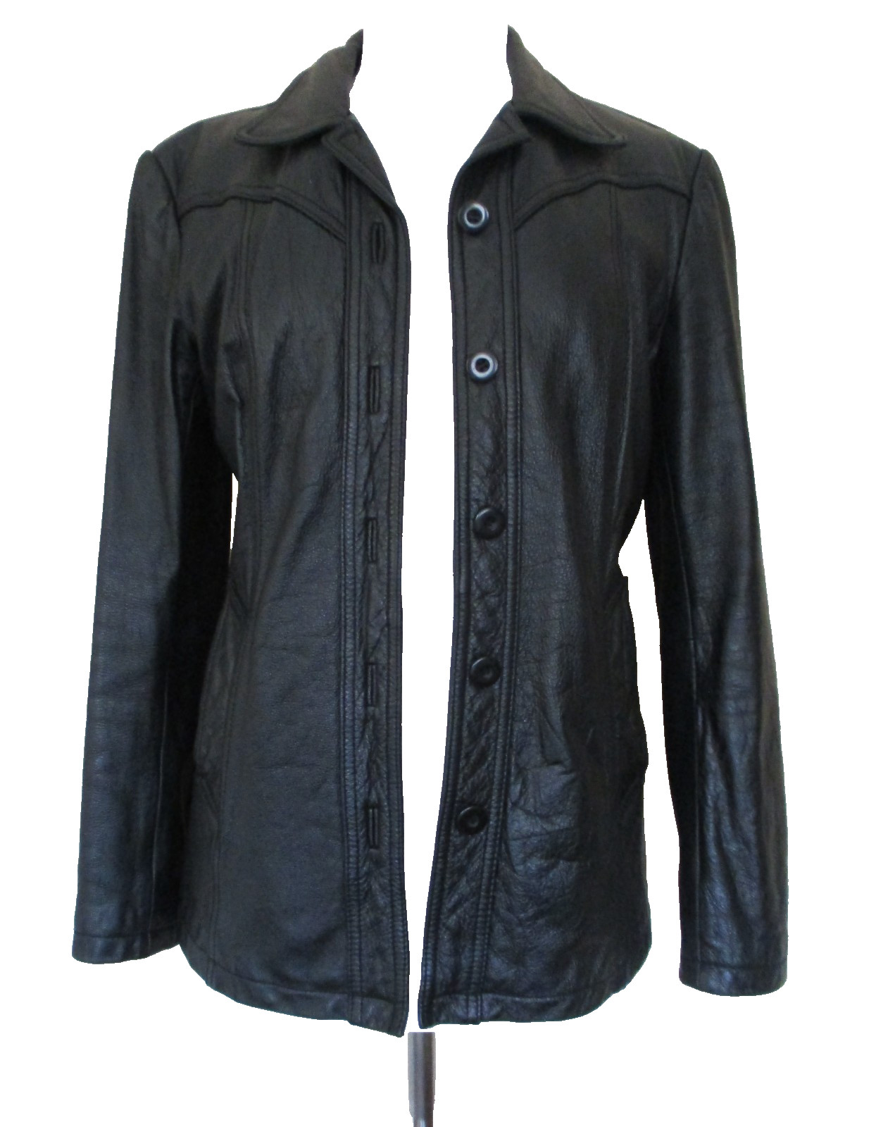 VINTAGE MAXIMA WILSONS LEATHER JACKET S WOMEN BLACK LEATHER