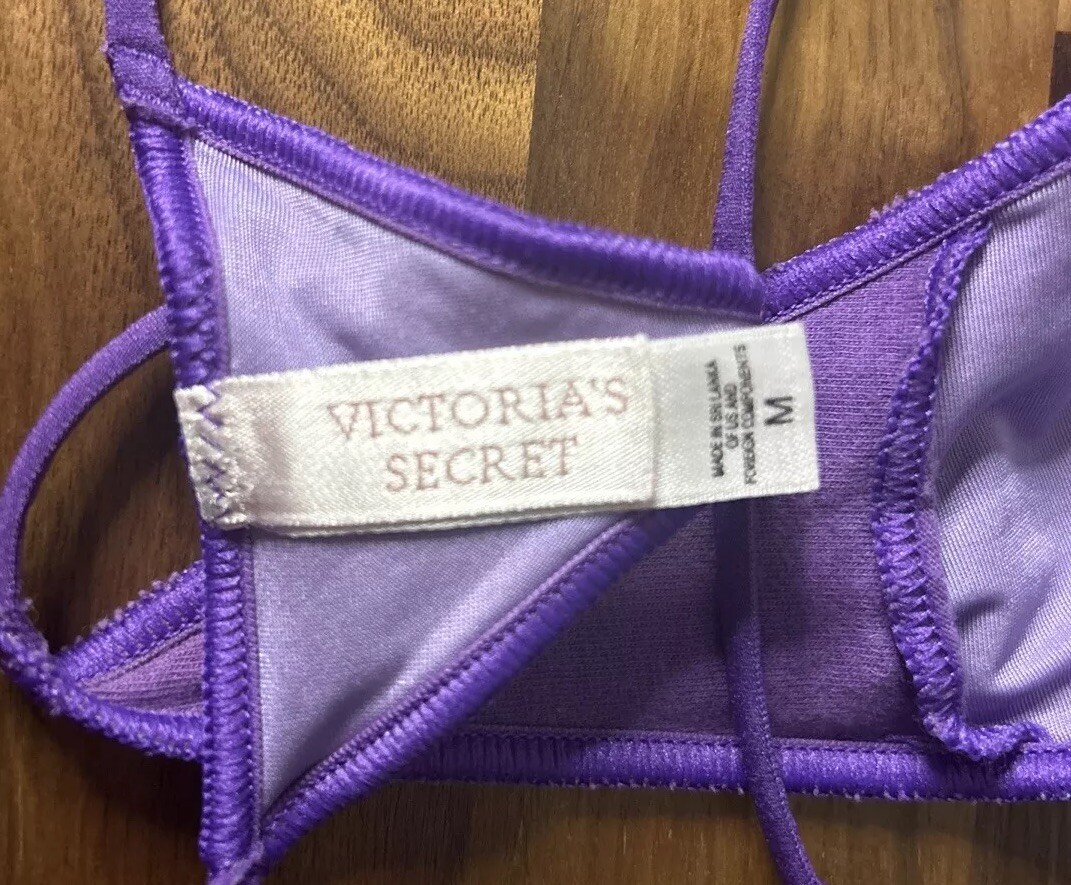 VTG Victoria Secret Hi-cut Double String Thong Panties Sz M V-string Strappy Y2K