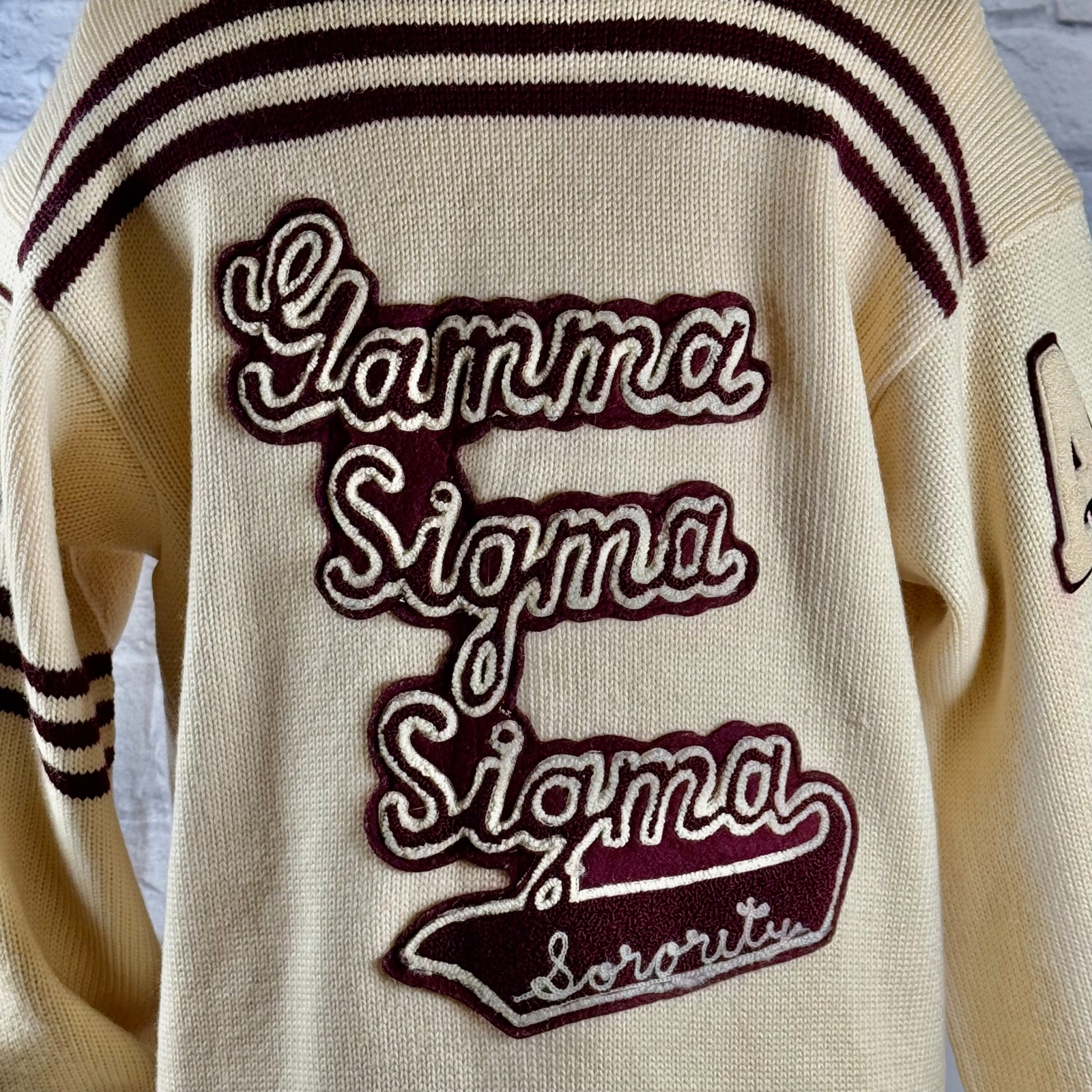 Vtg 1963 Gamma Sigma Sigma Logan Letterman Cardigan Sweater Women’s Large Logan