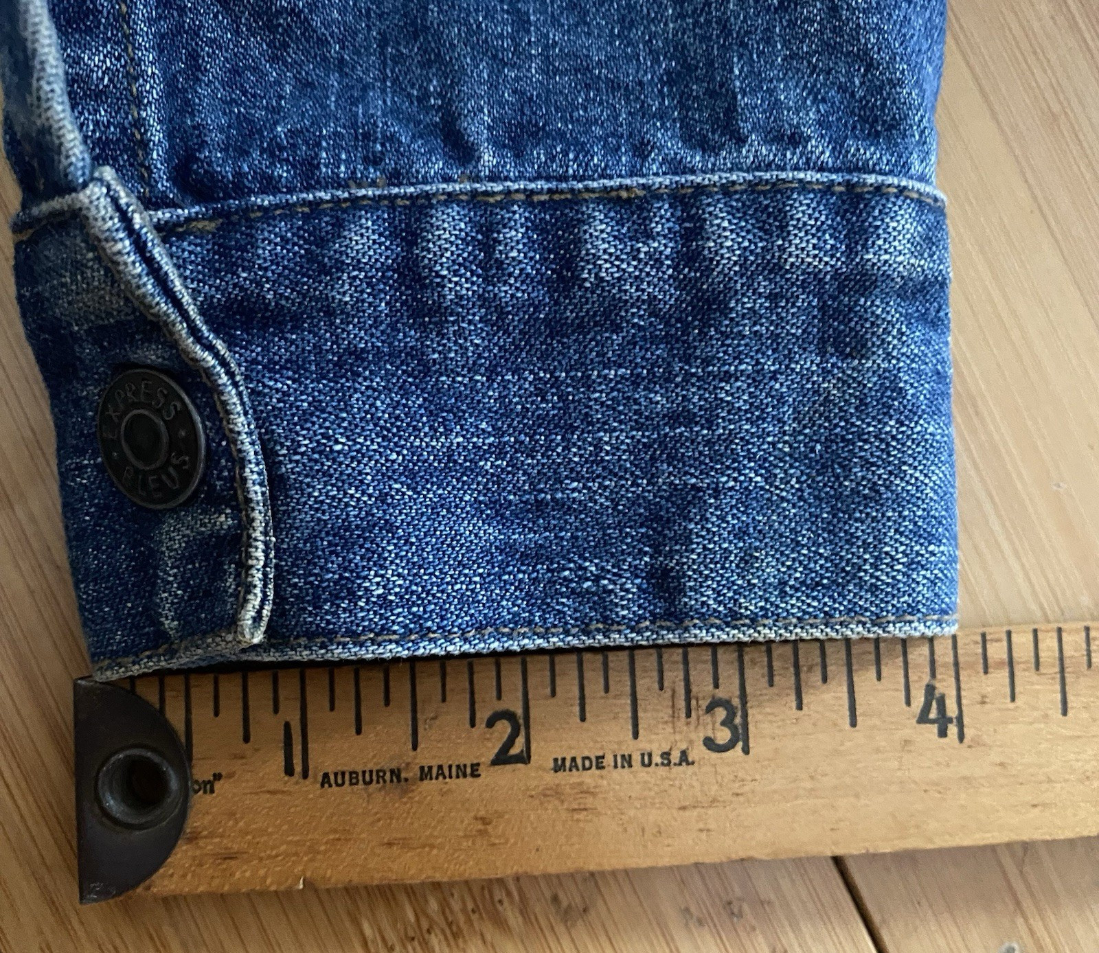 Express Bleus Belted Denim Jacket 100% Cotton Size S Y2K Utility Hong Kong VTG