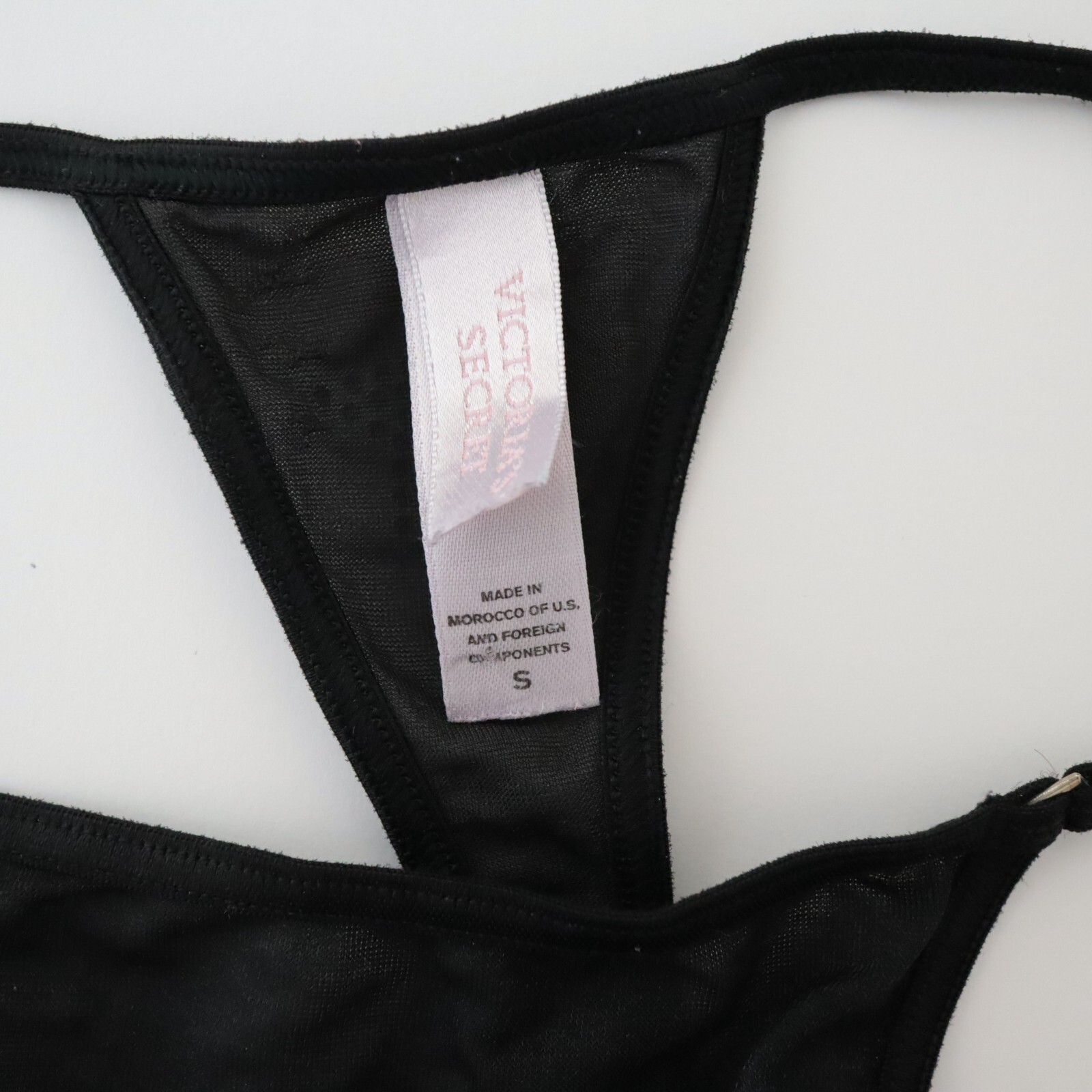 Victoria’s Secret VINTAGE Y2K Sheer Silky Hosiery V-String Thong Panties SMALL