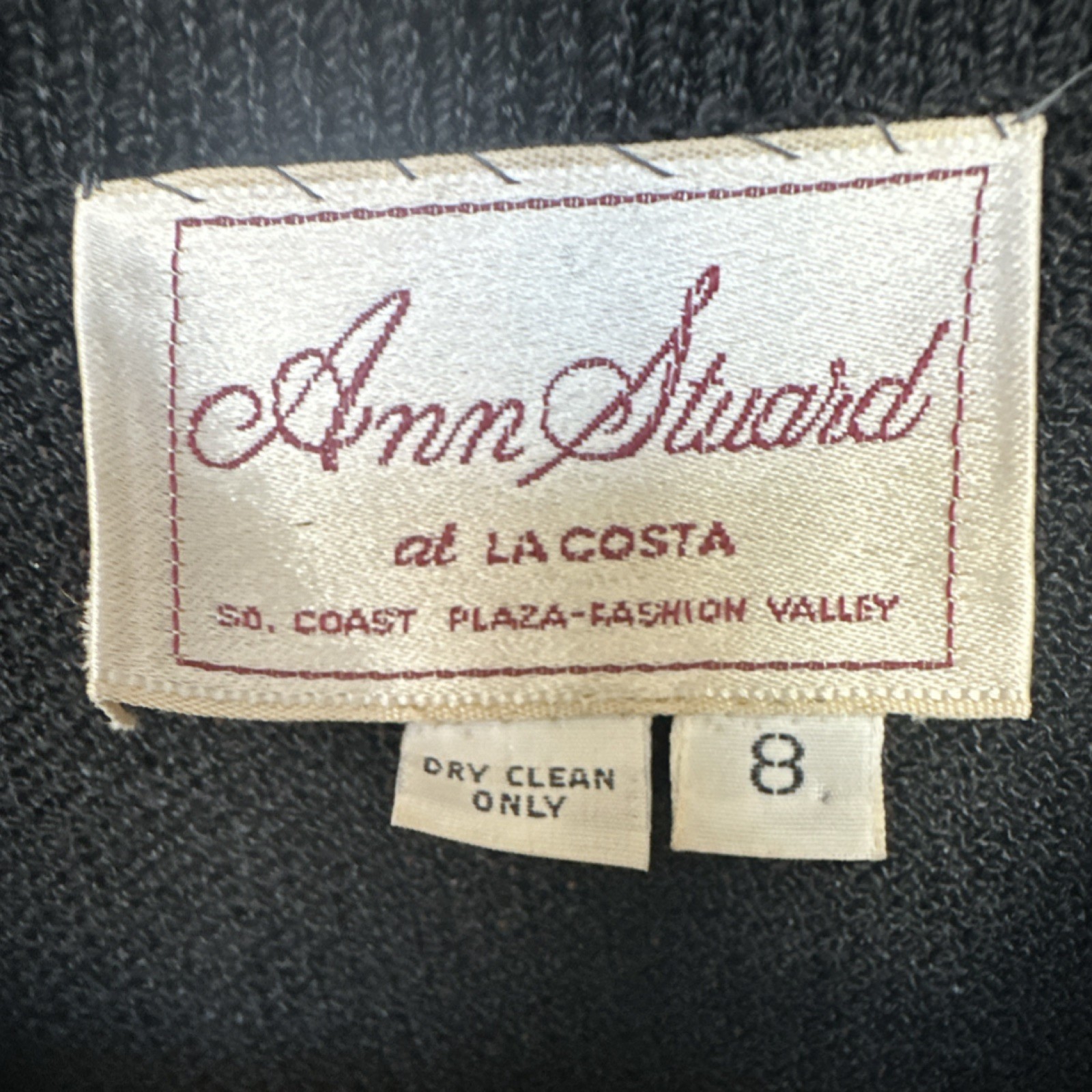 Vintage Ann Stuard Black Knit Bow & Pleated Accents V-Neck Short Sleeve Blouse
