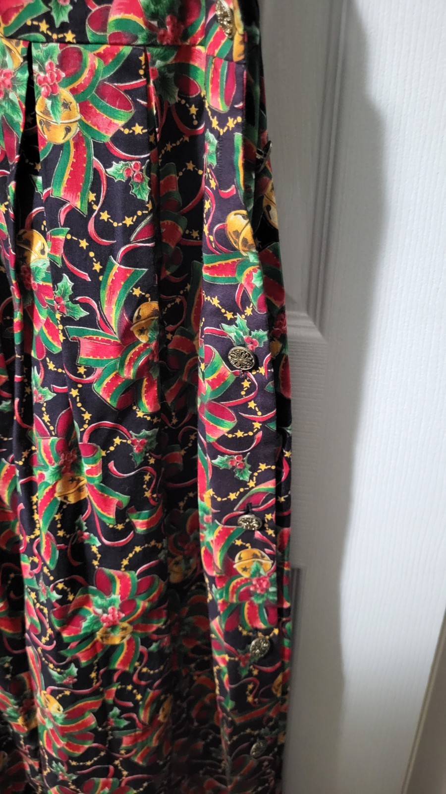 Vintage Christmas Bells Dress Pam’s Closet Petite Size Medium Made In USA
