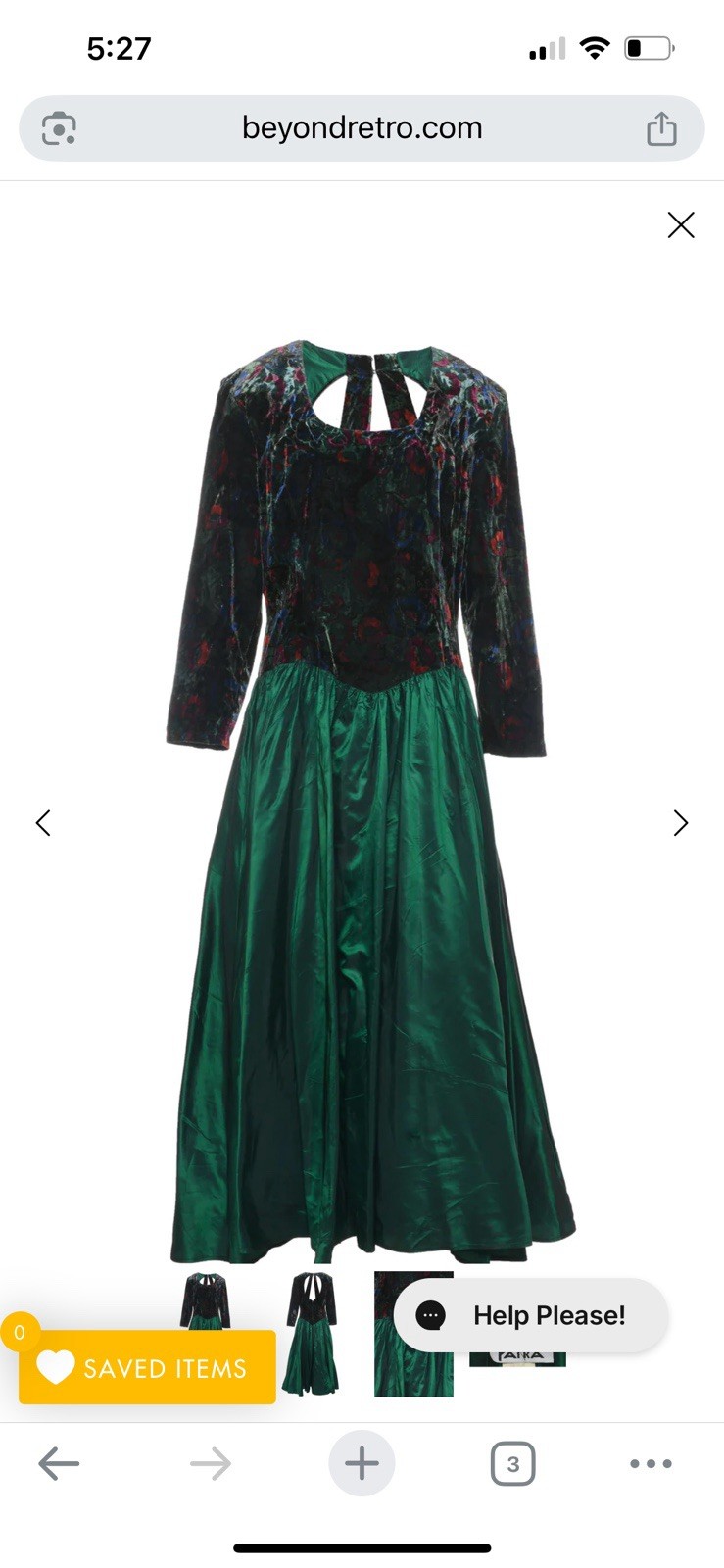 Vintage 1980’s Floral Print Evening Dress