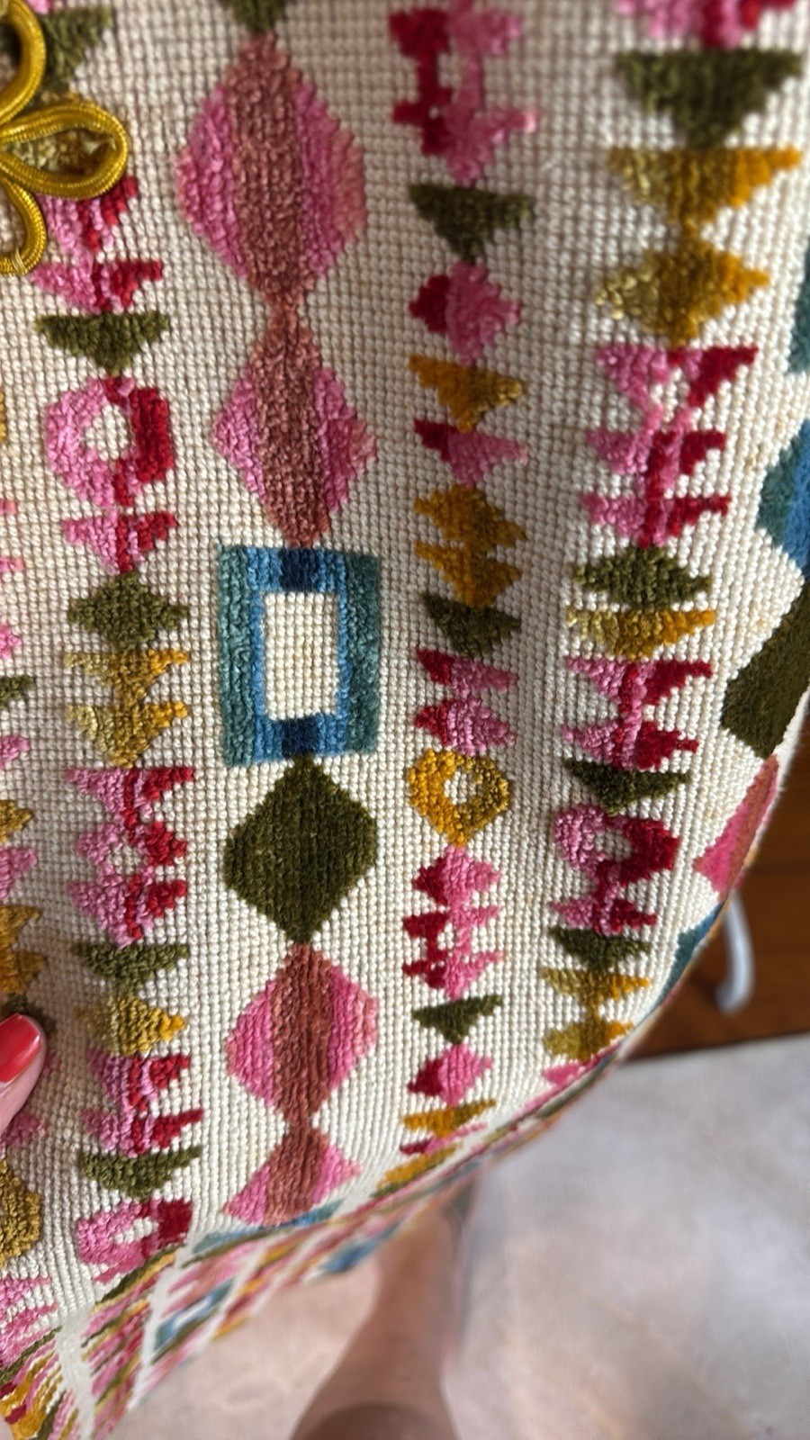 Harzfeld’s Patterned Lined Button Vest Size 18 Cream Pink Blue Green Yellow