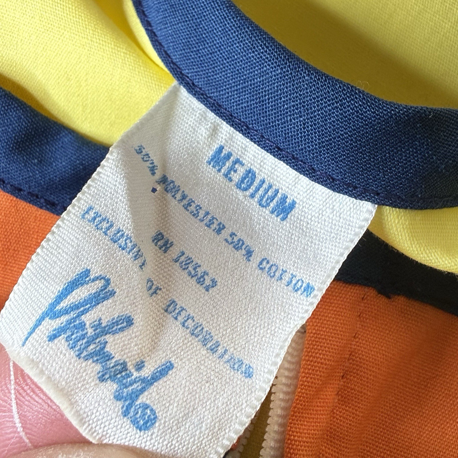 Vintage 60s Philmaid Mod Shift Dress Yellow Orange Blue Colorblock GoGo Retro