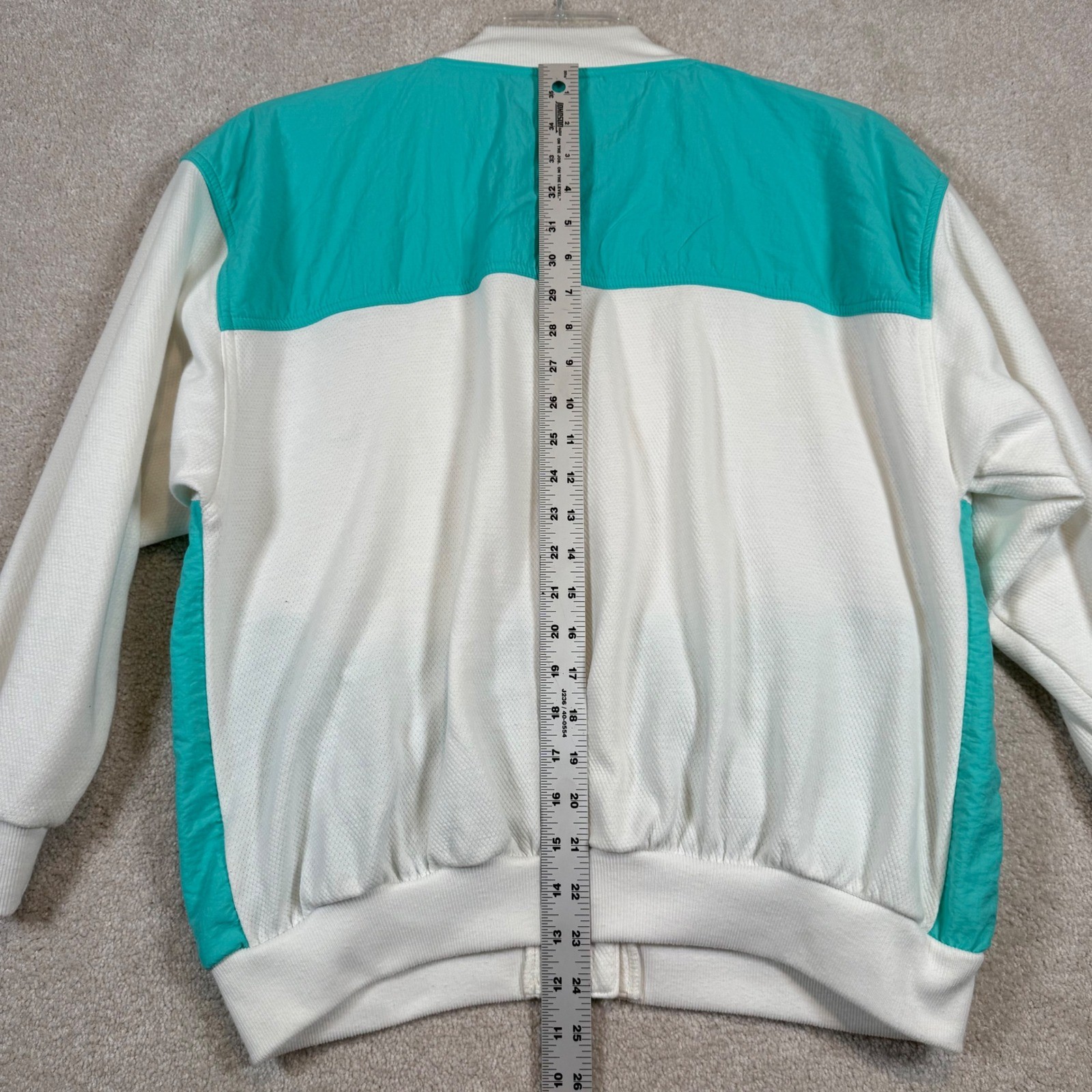 Vintage Adidas The Palms Jacket White Turquoise 90s Bomber Medium