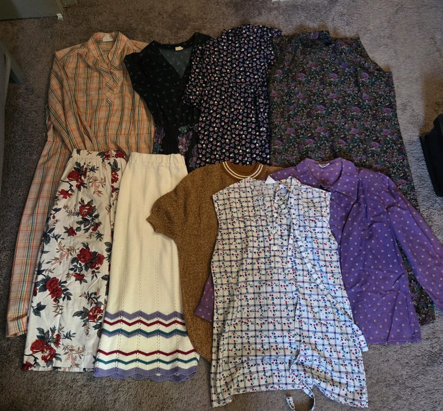 Vintage Vtg Clothing Lot 70s 80s 90s EUC Sz L Dresses, Skirts, Tops Work Day
