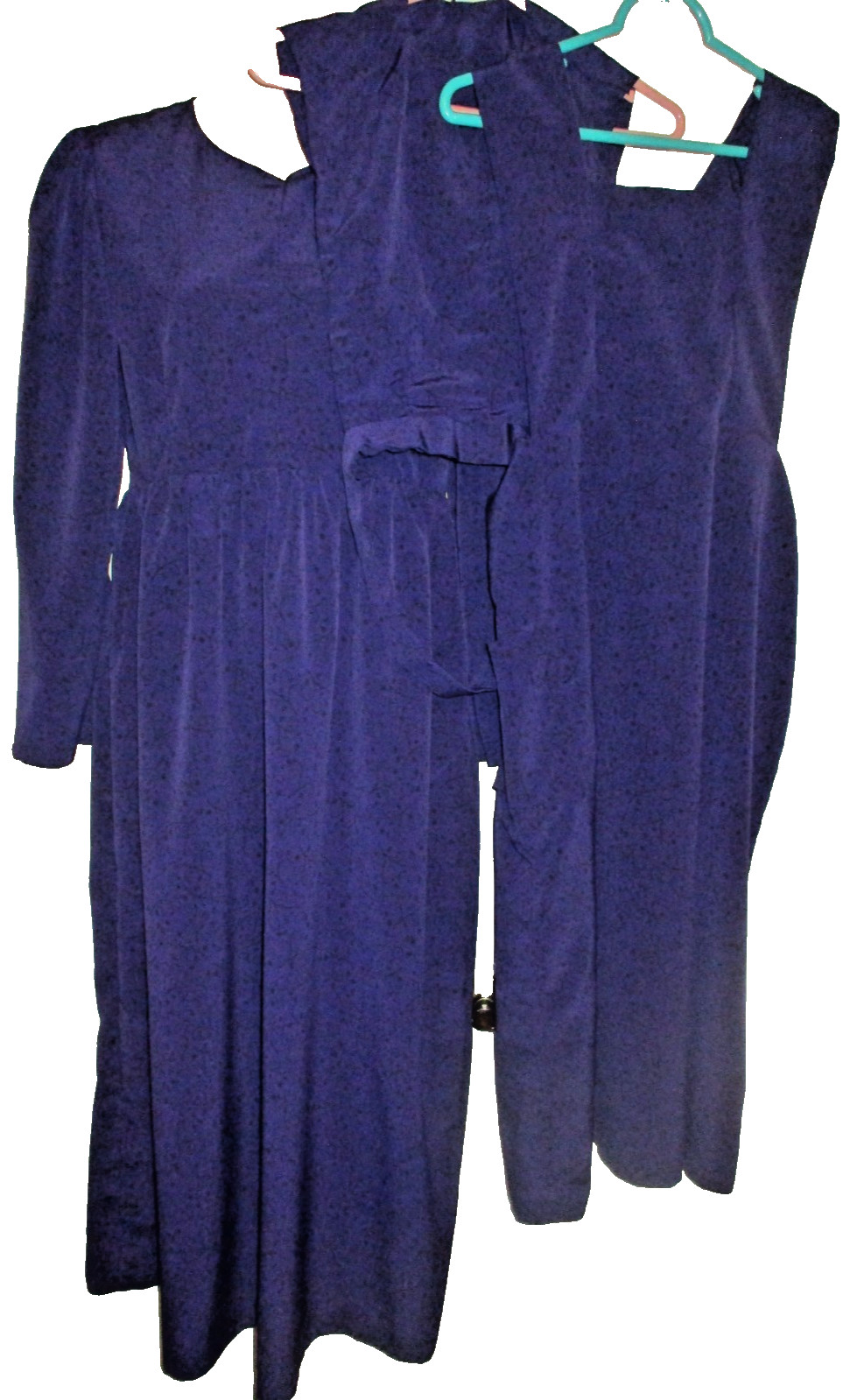 3Pc New Tall Amish Mennonite Dress Cape Apron 38″B/ up to 30″W x 49 “L Purple