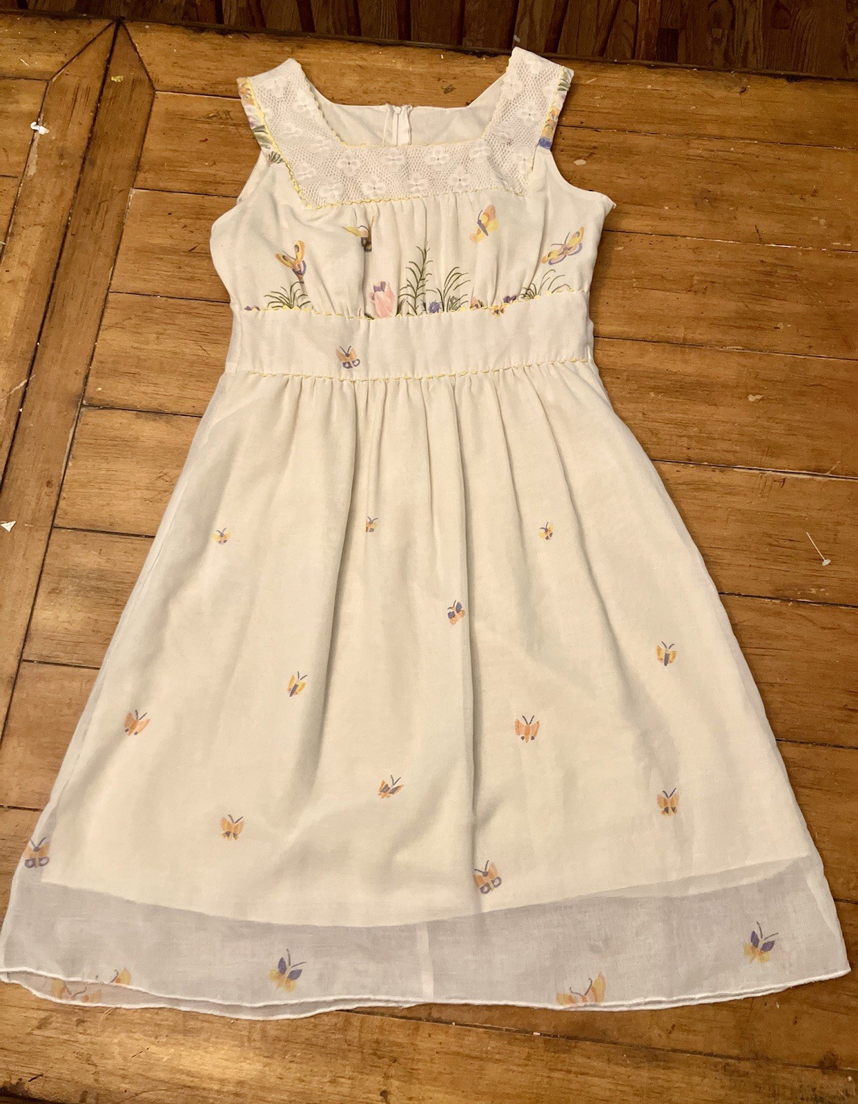 PBJ By Jerell 60’s 70’s Retro Boho Hippie Dress Butterfly Floral XS/S