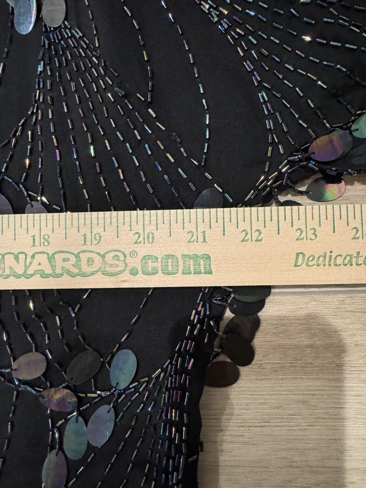 VTG Black Silk Beaded SHO MAX Iridescent Party Formal Top Women’s L Dressy 80’s
