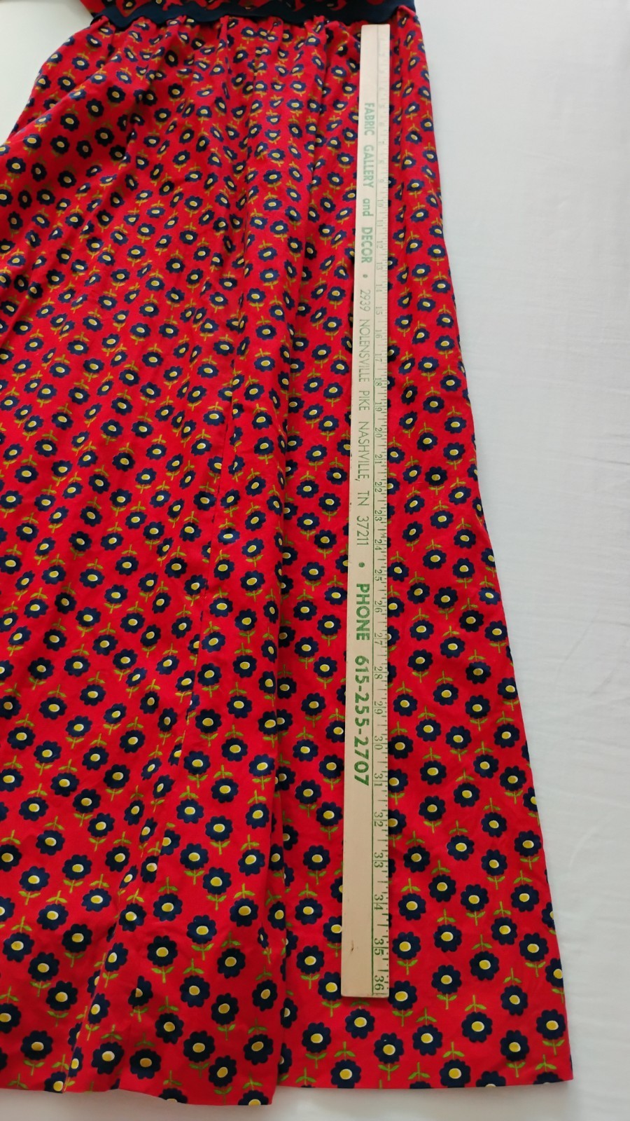 Vtg 70s Floral Maxi Dress Hippie Prairie Festival Mod Ric Rac Sz 0 Read*