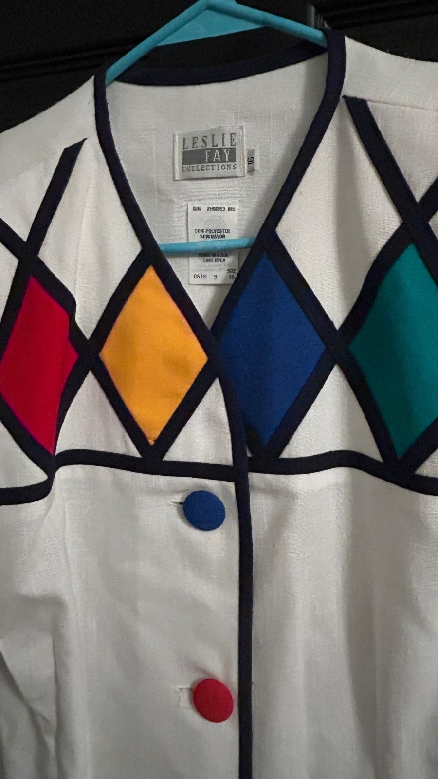 Vintage 80s 90s Dress made by Leslie Fay Collections/Size 16