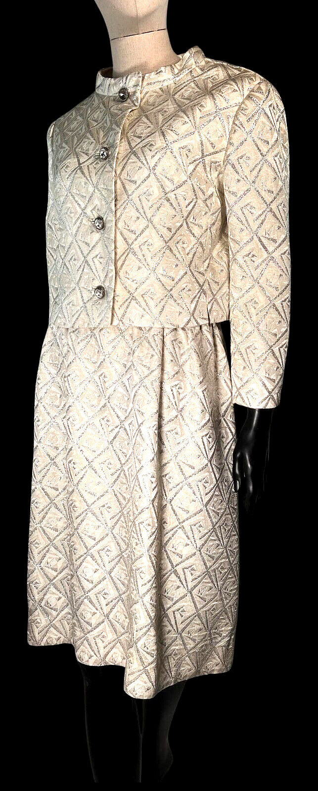 Vintage 1960’s Helga Ivory with Silver Diamonds