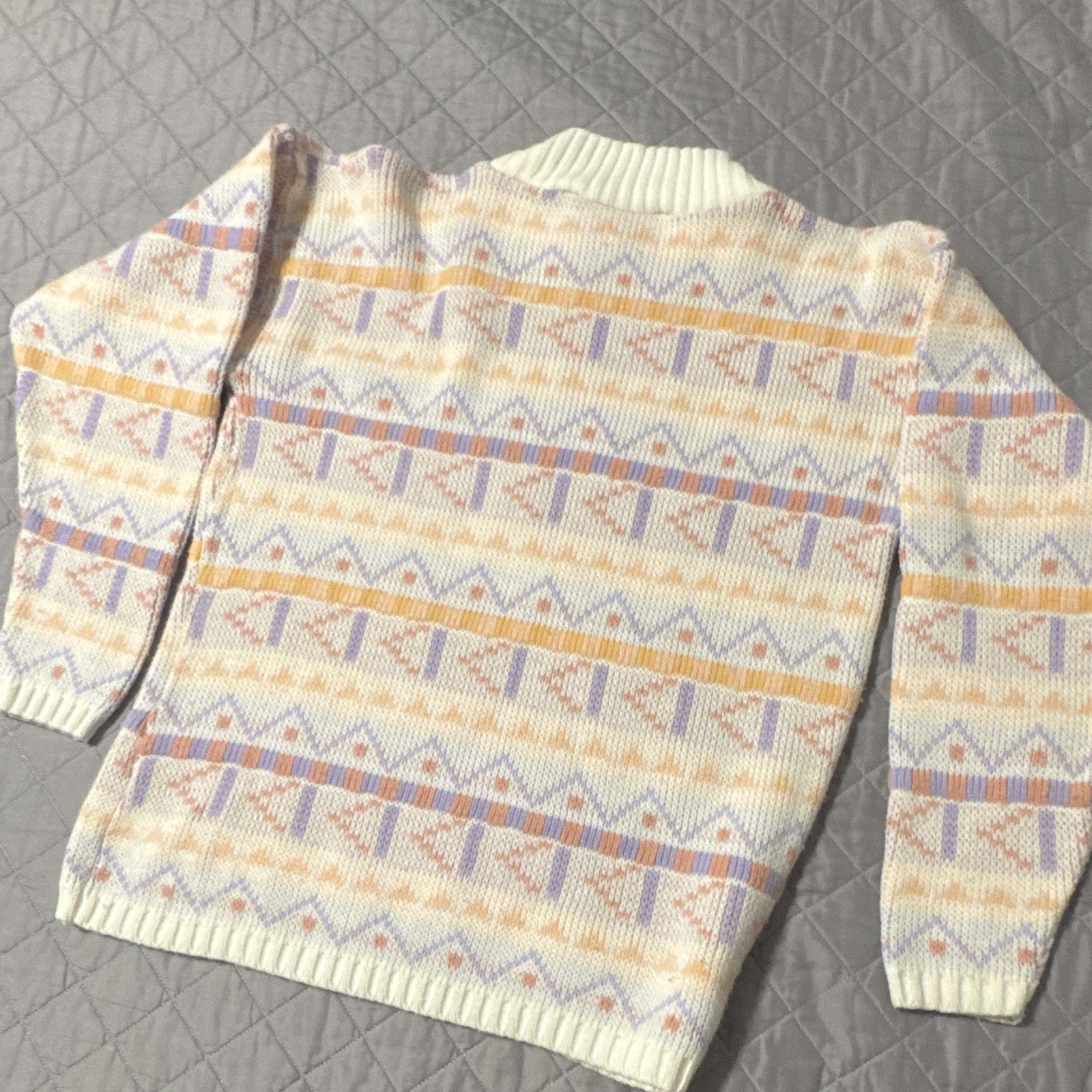 Vintage Players Sport Women’s S Mock Neck Knit Geometric Pullover Sweater