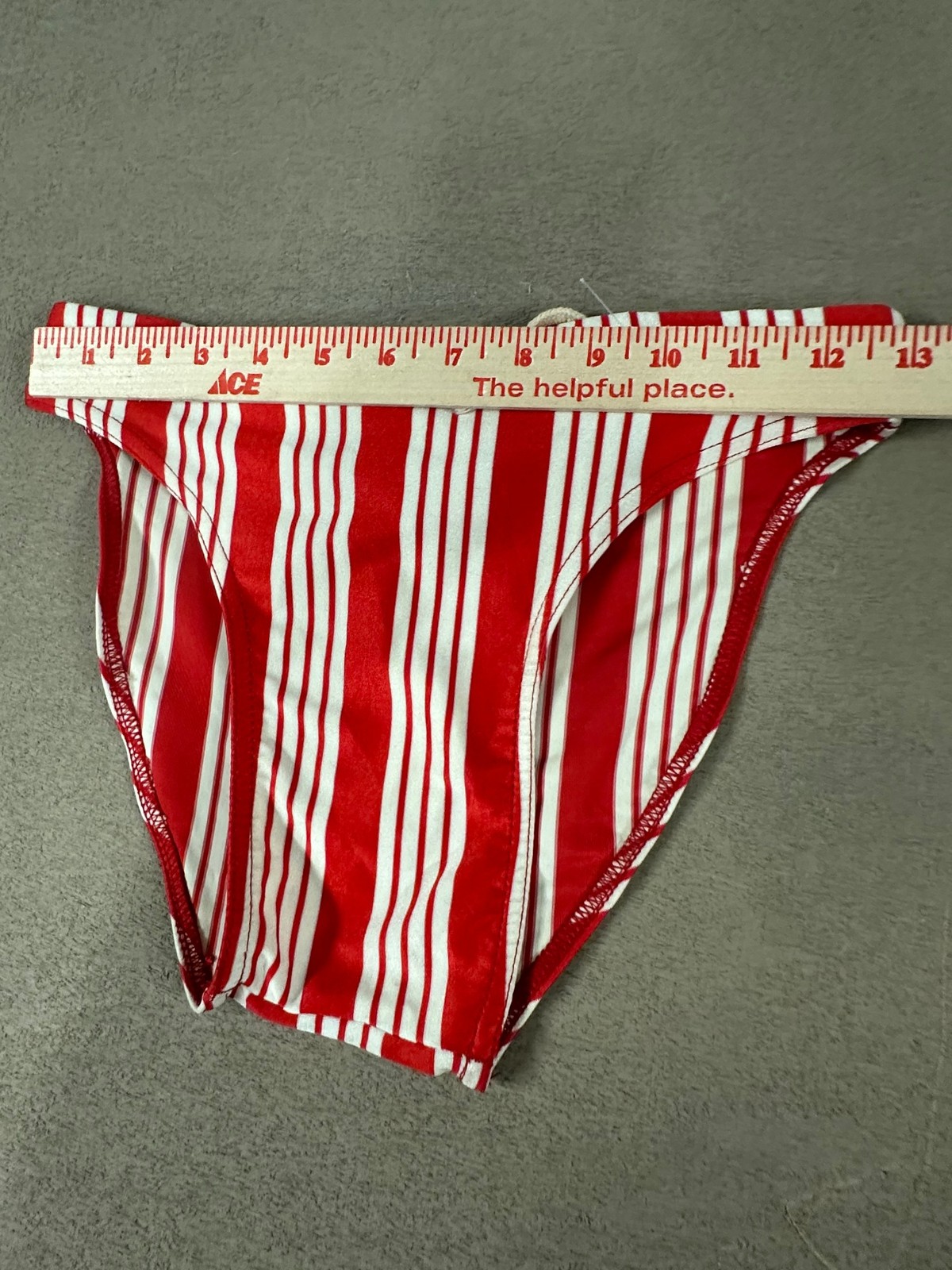 Vtg Sun Blocks Mens Sz S Swim Briefs Red White Striped Swimsuit NWT USA 9D50-51