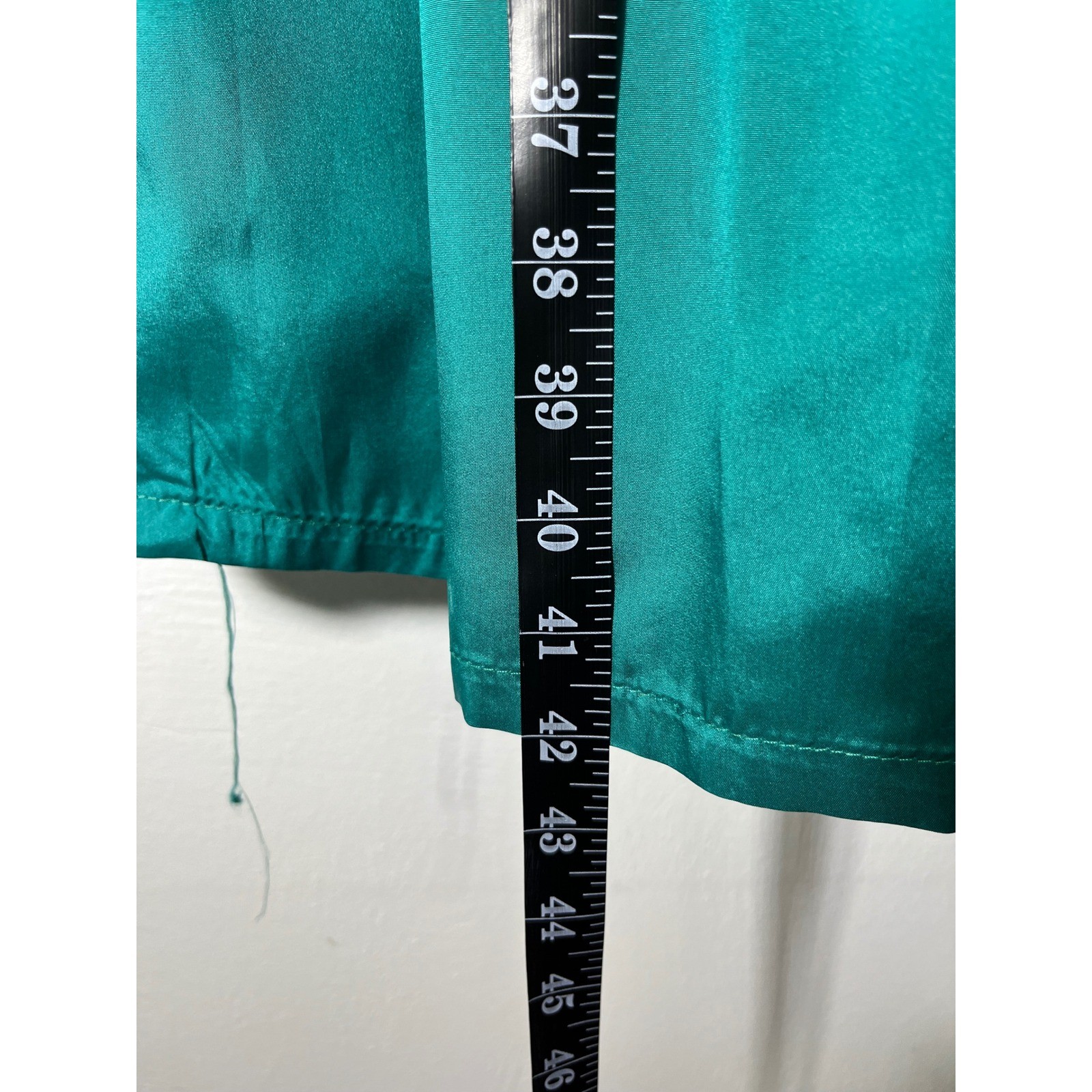 Alyce Designs Vintage Teal Strapless Ruched Satin Ballgown Prom Dress Size 6