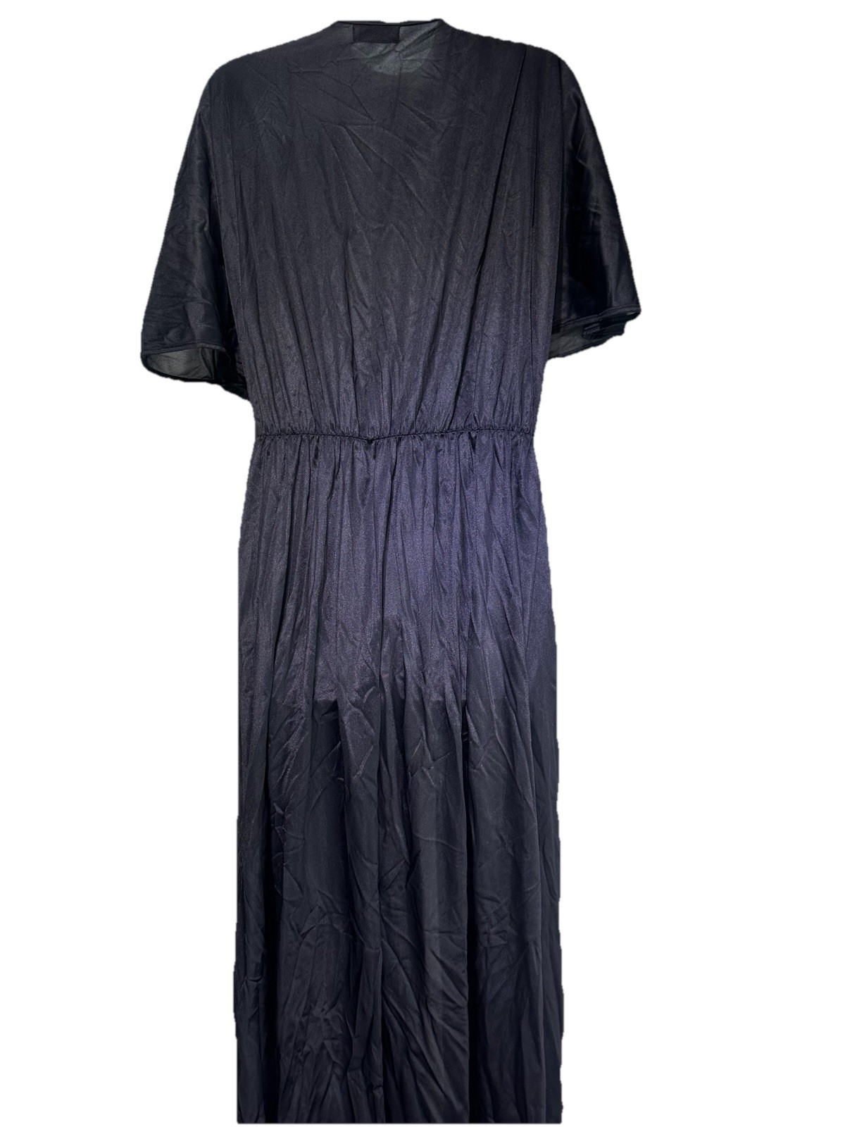 vintage Alan R. Womens Size XL Nylon floral embroidered Tie Front robe Sleepwear