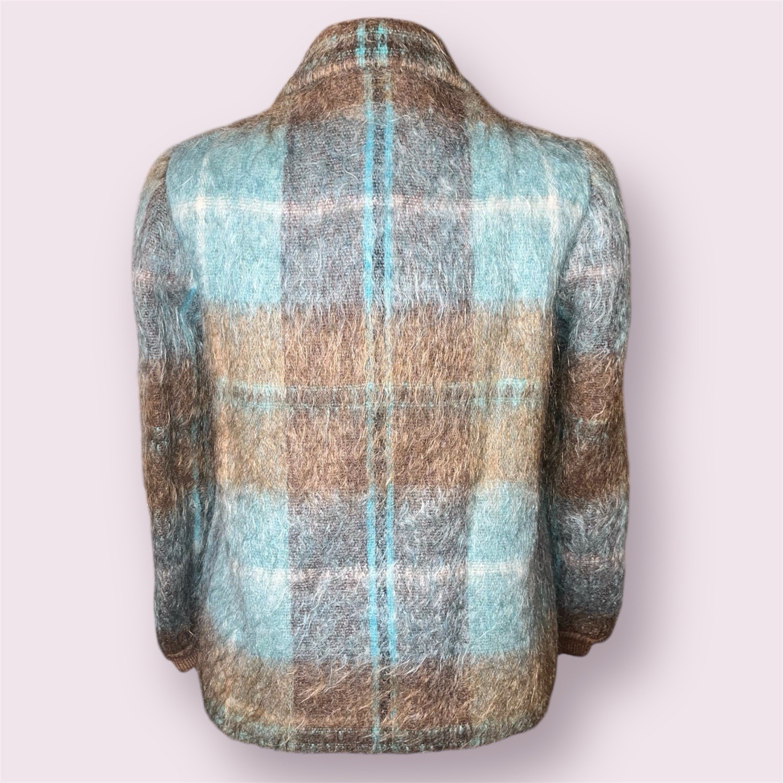 Vintage ‘Andrew Stewart’ Tartan Scottish Mohair Zip Up Jacket/Sweater Sz Medium