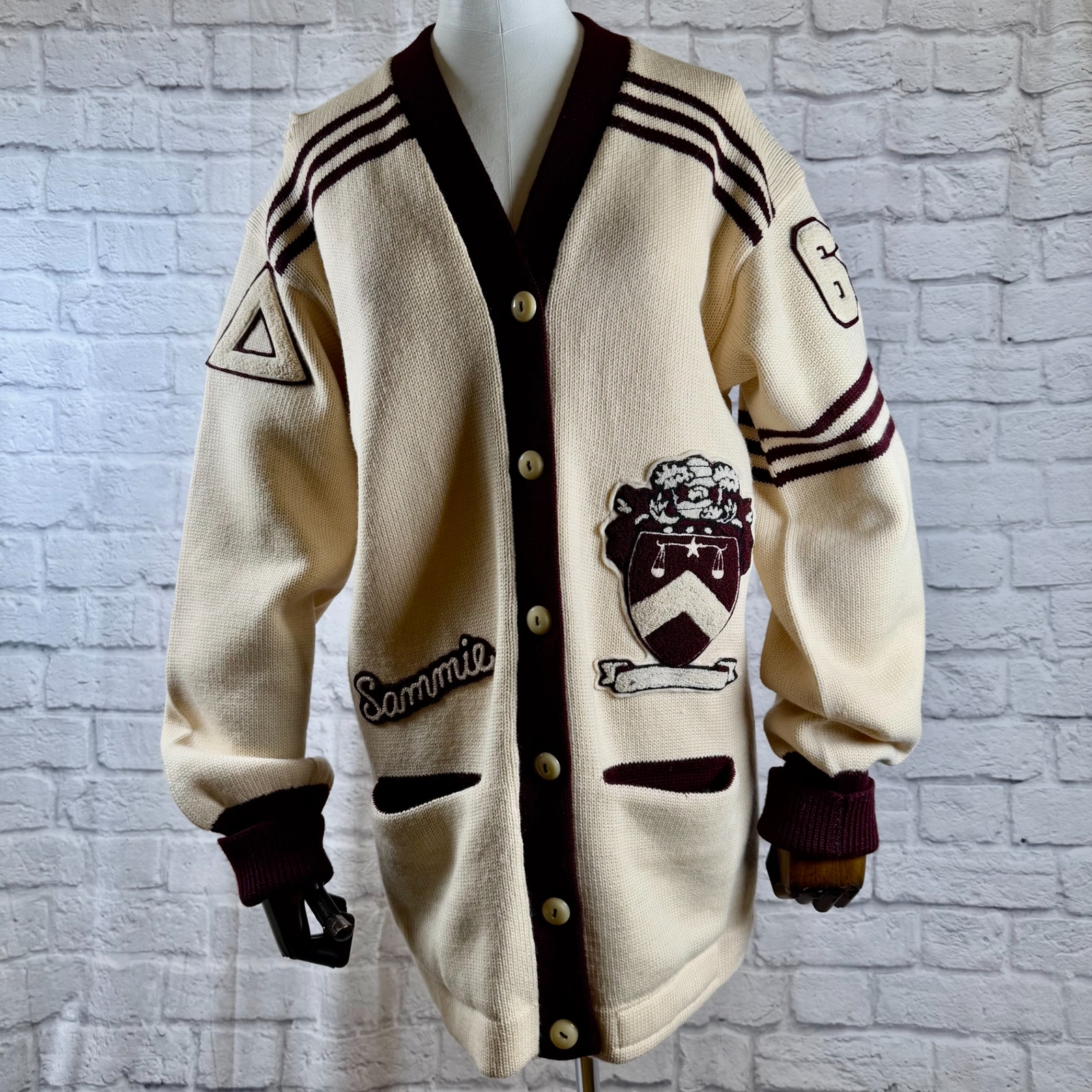 Vtg 1963 Gamma Sigma Sigma Logan Letterman Cardigan Sweater Women’s Large Logan