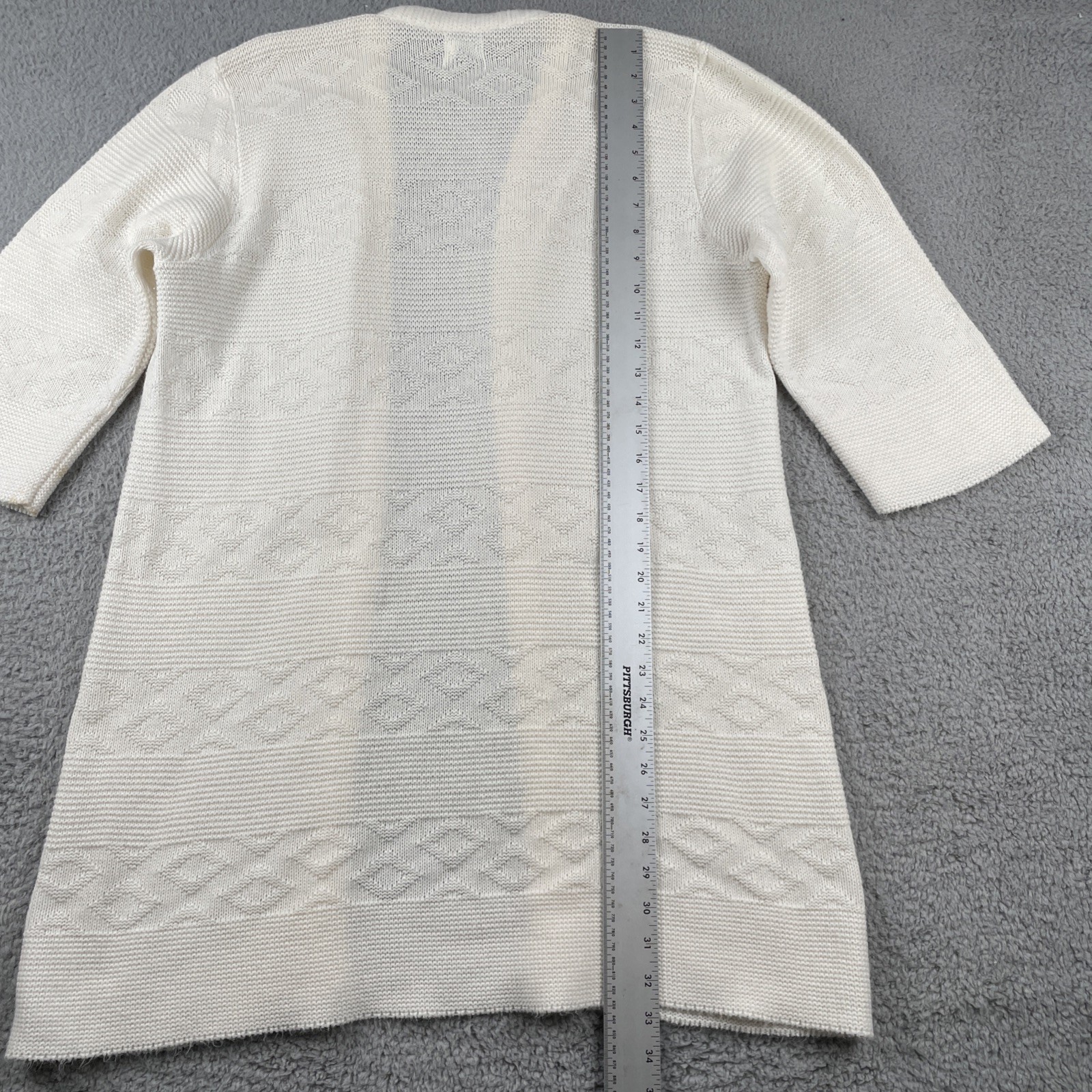Vintage Orlon Acrylic Knit Sweater Night Gown Made In California Ivory White