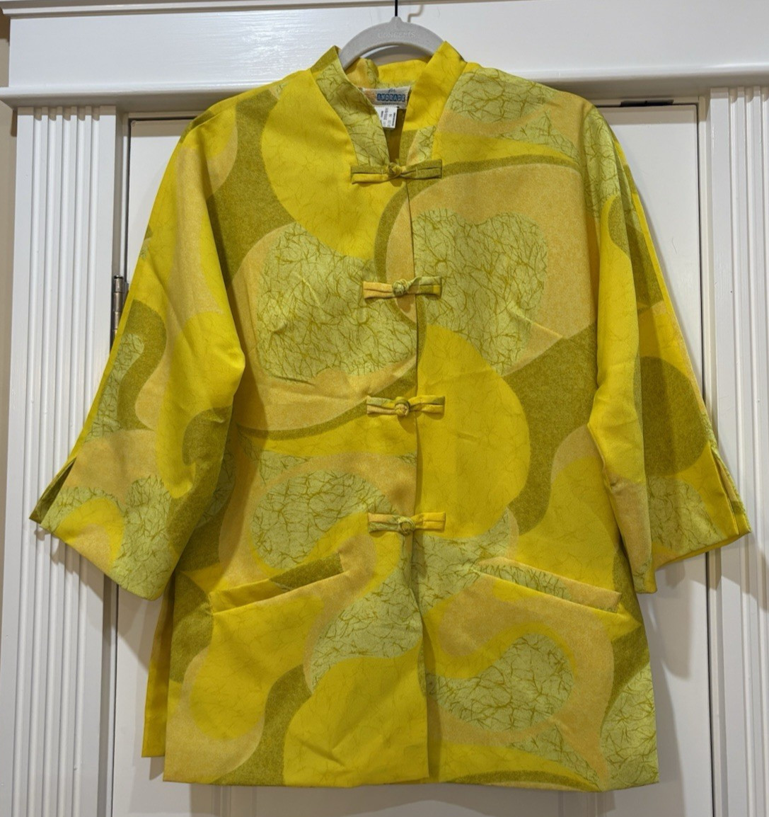 NWOT Vtg ANDRADE Honolulu POLYNESIAN CASUALS Hawaii Pajama Set 14 Yellow 60s