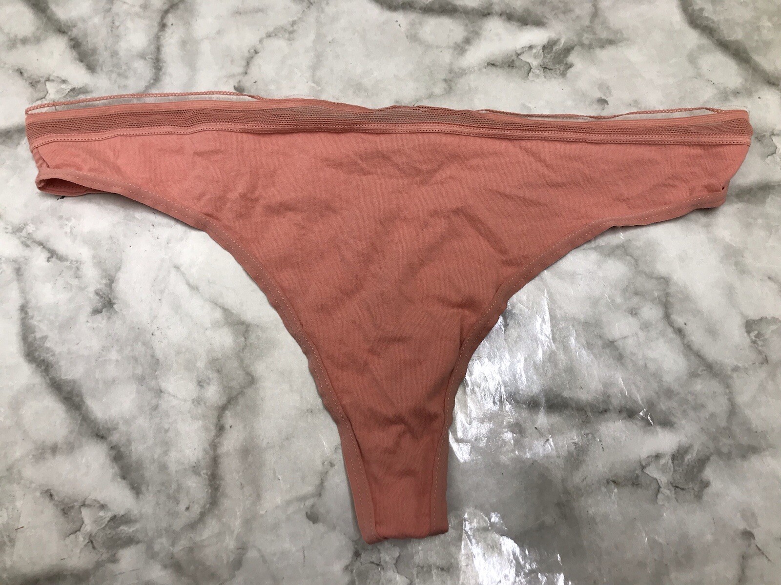 Joyspun Thong String Soft Cotton Orange Sz Lg (12-14) Panties Underwear
