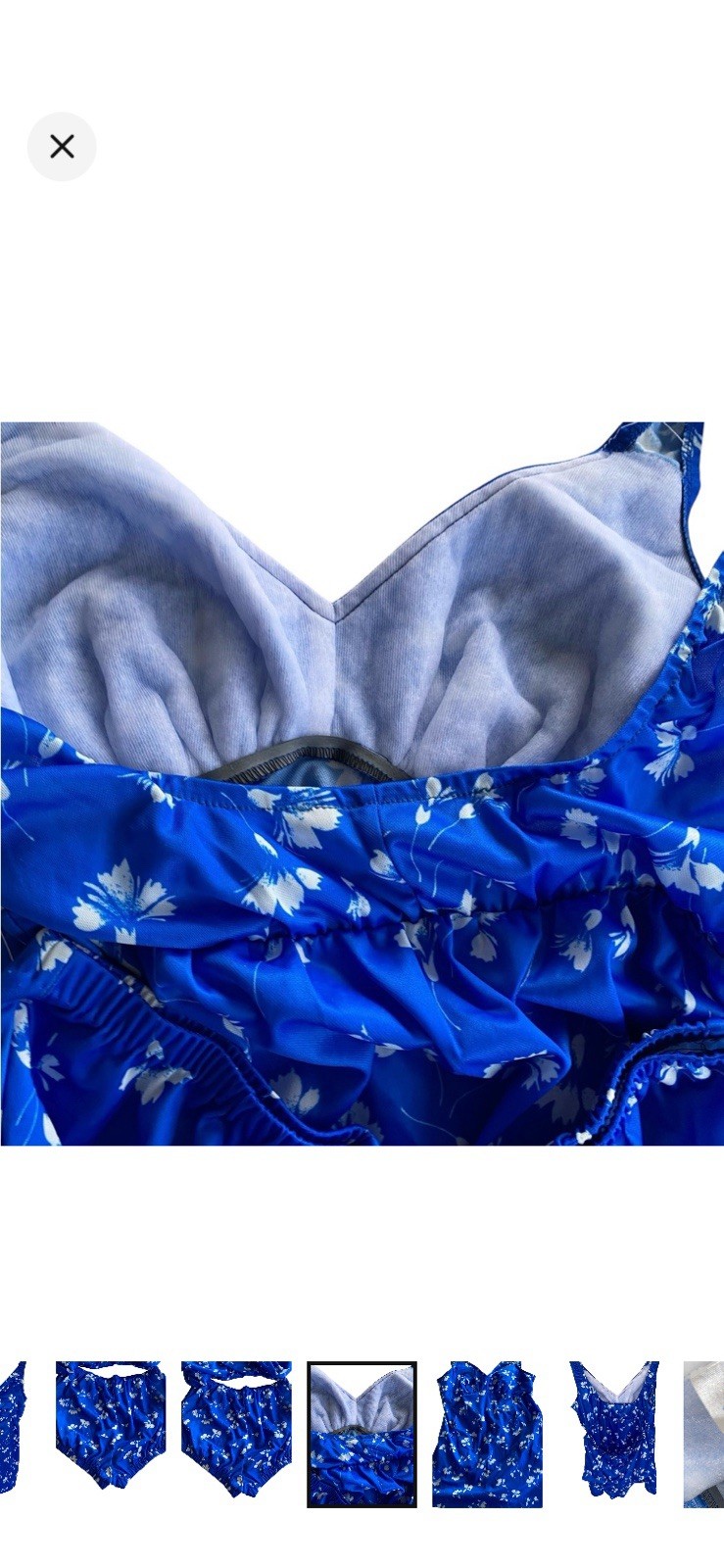 Deadstock Vintage Sears 2 Piece Blue Floral Misses 16 Swimsuit NOS Rare