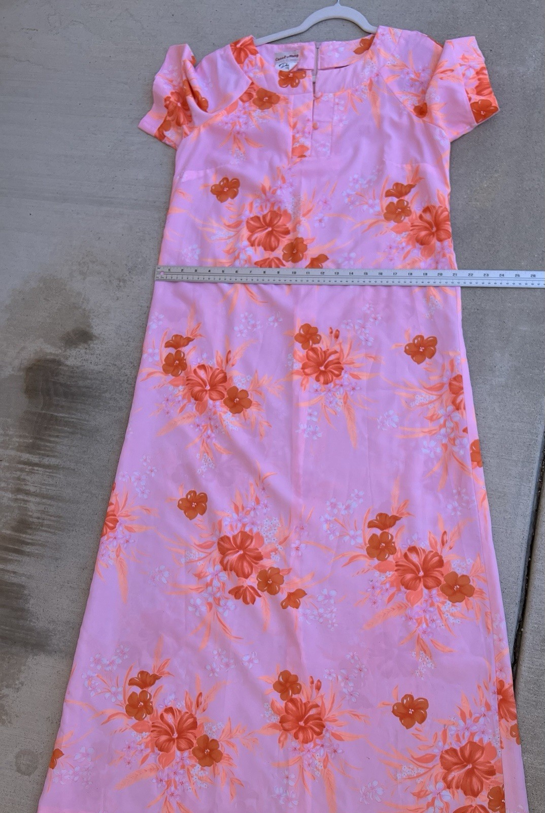 Vintage Carol & Mary Hawaii Darina Honolulu Hawaiian Maxi Dress Tiki Aloha
