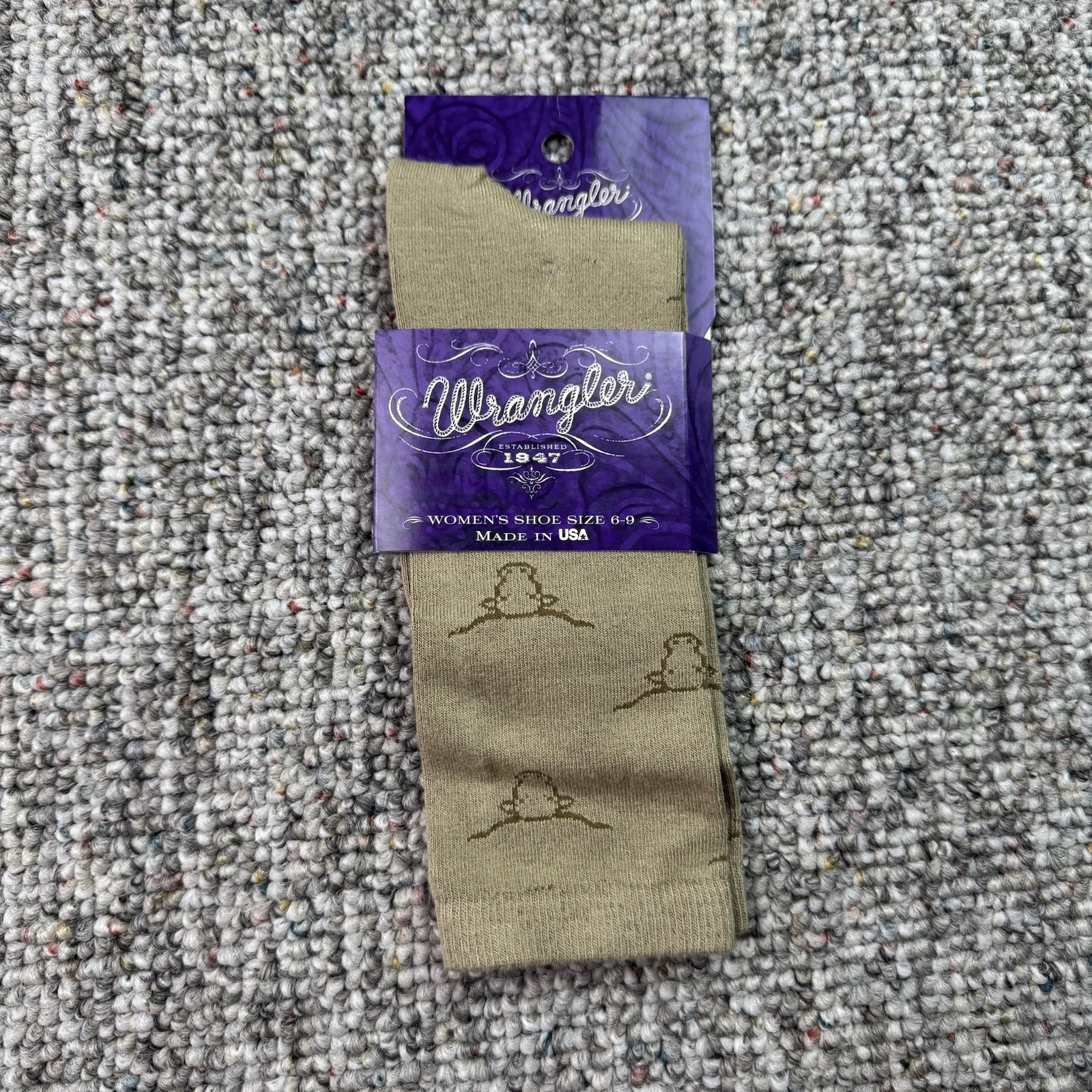 Vintage Wrangler Womens Tall Socks Size M 9-11 Western Cowgirl Made In USA NWT