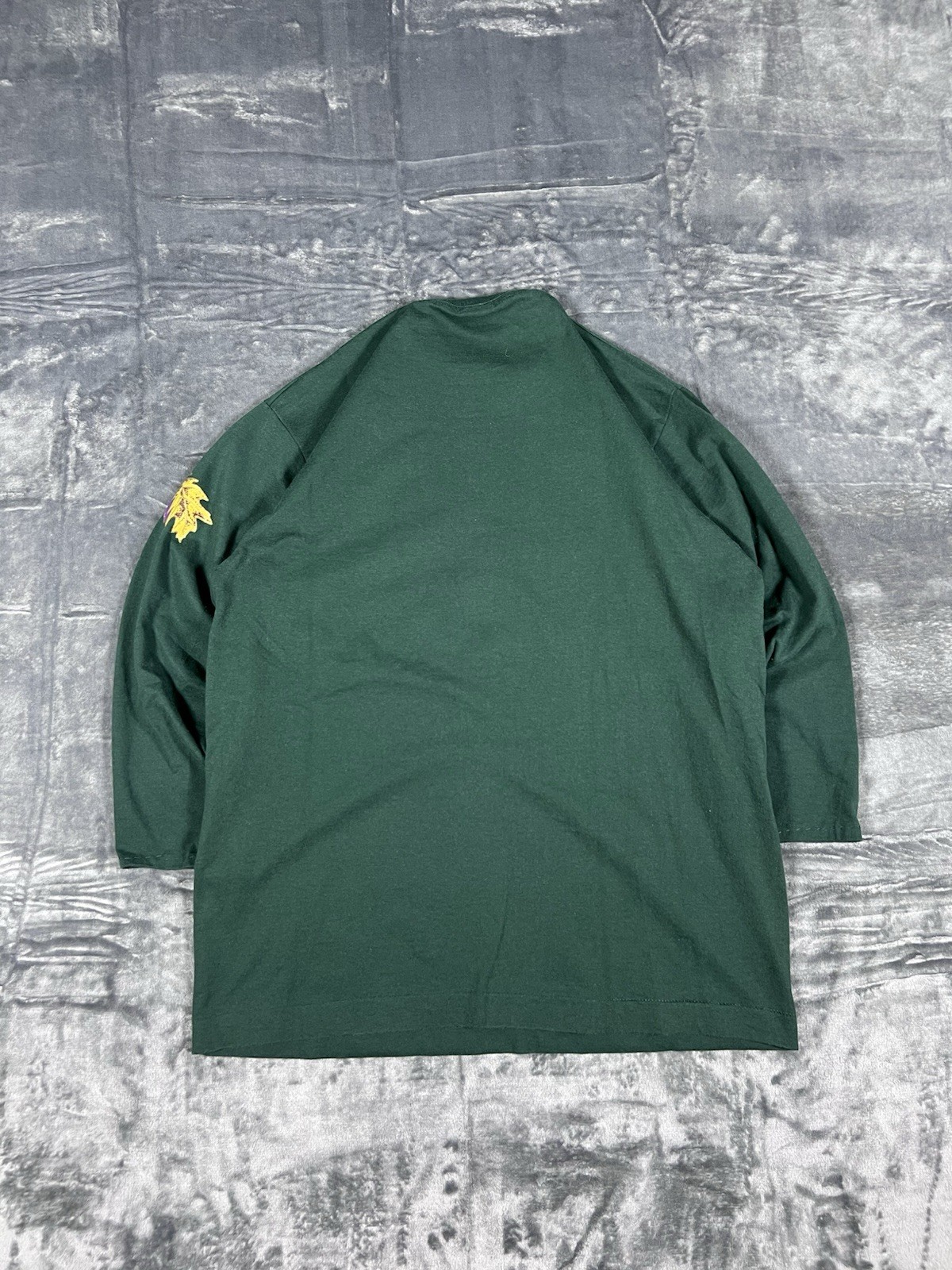 Vintage 90s Made In USA Women’s Floral Dark Green Long Sleeve Shirt