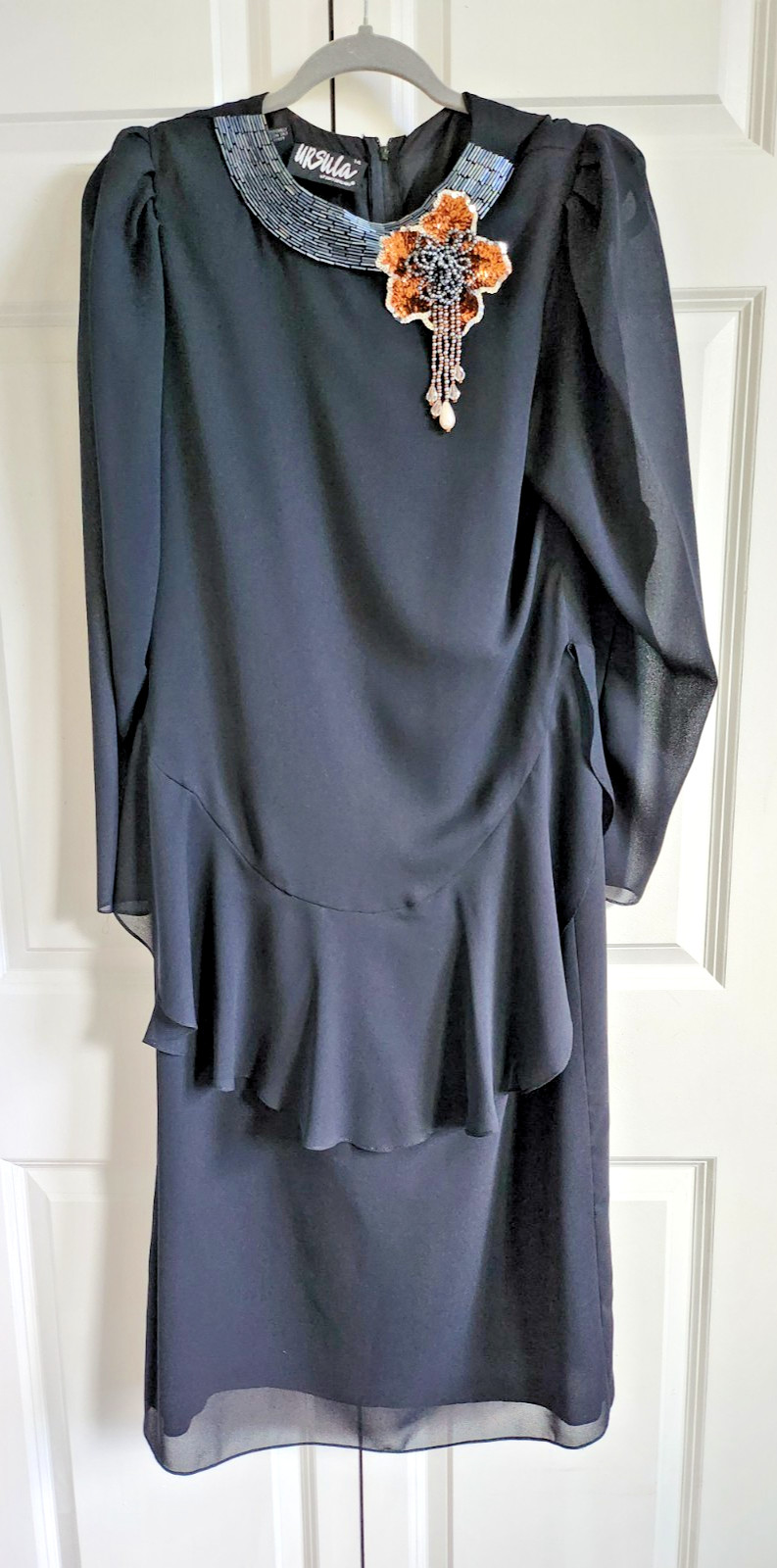 VINTAGE URSULA of Switzerland black 100 % Polyester Sz 14