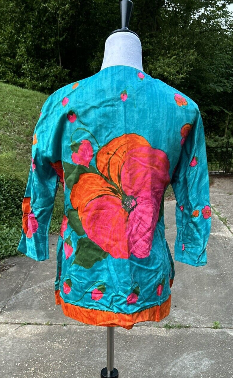 Vtg MOD 60s/70s Retro Aladdin Blouse Jacket Bright Bold artistic New old stock
