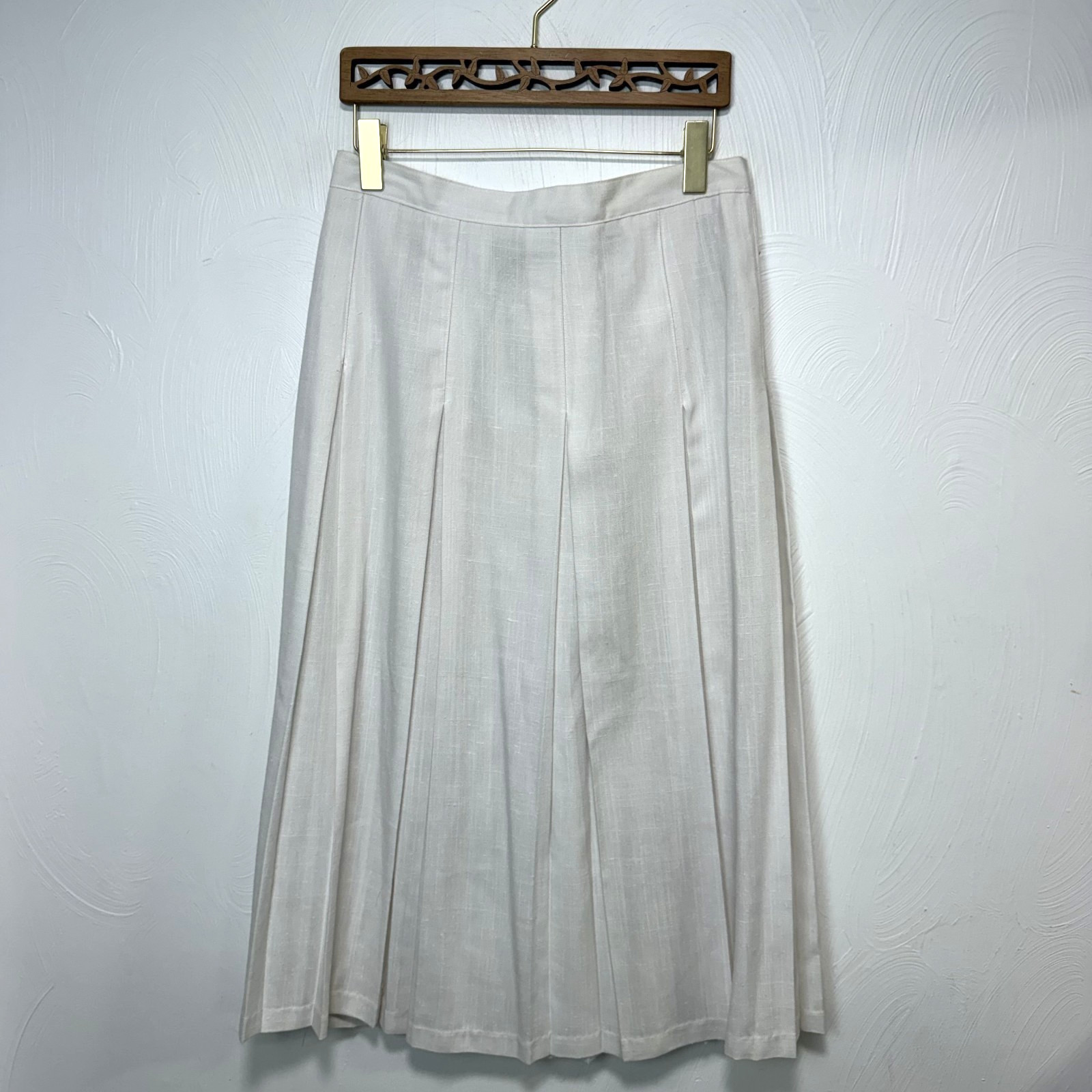 Vintage NWT Worthington Women’s 80s White Pleated Flared A-Line Skirt Sz 16 USA