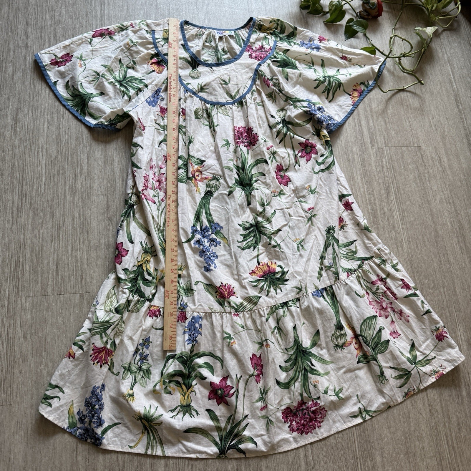 VTG 80S 90S COLORS APPEL MUUMUU HOUSE DRESS Floral PATIO DRESS