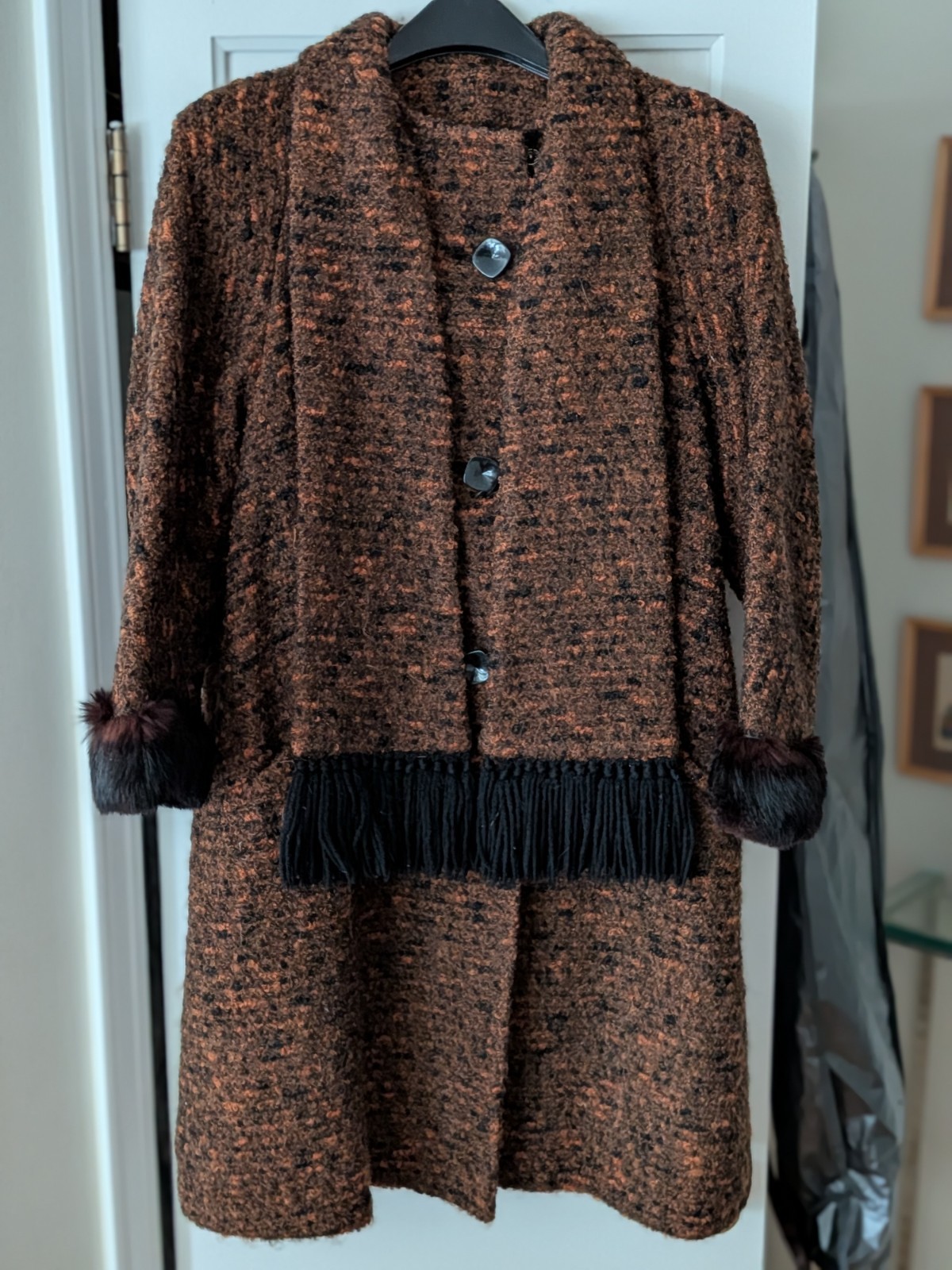 COMING SOON Vintage Wool Coat Genuine Fur Cuffs