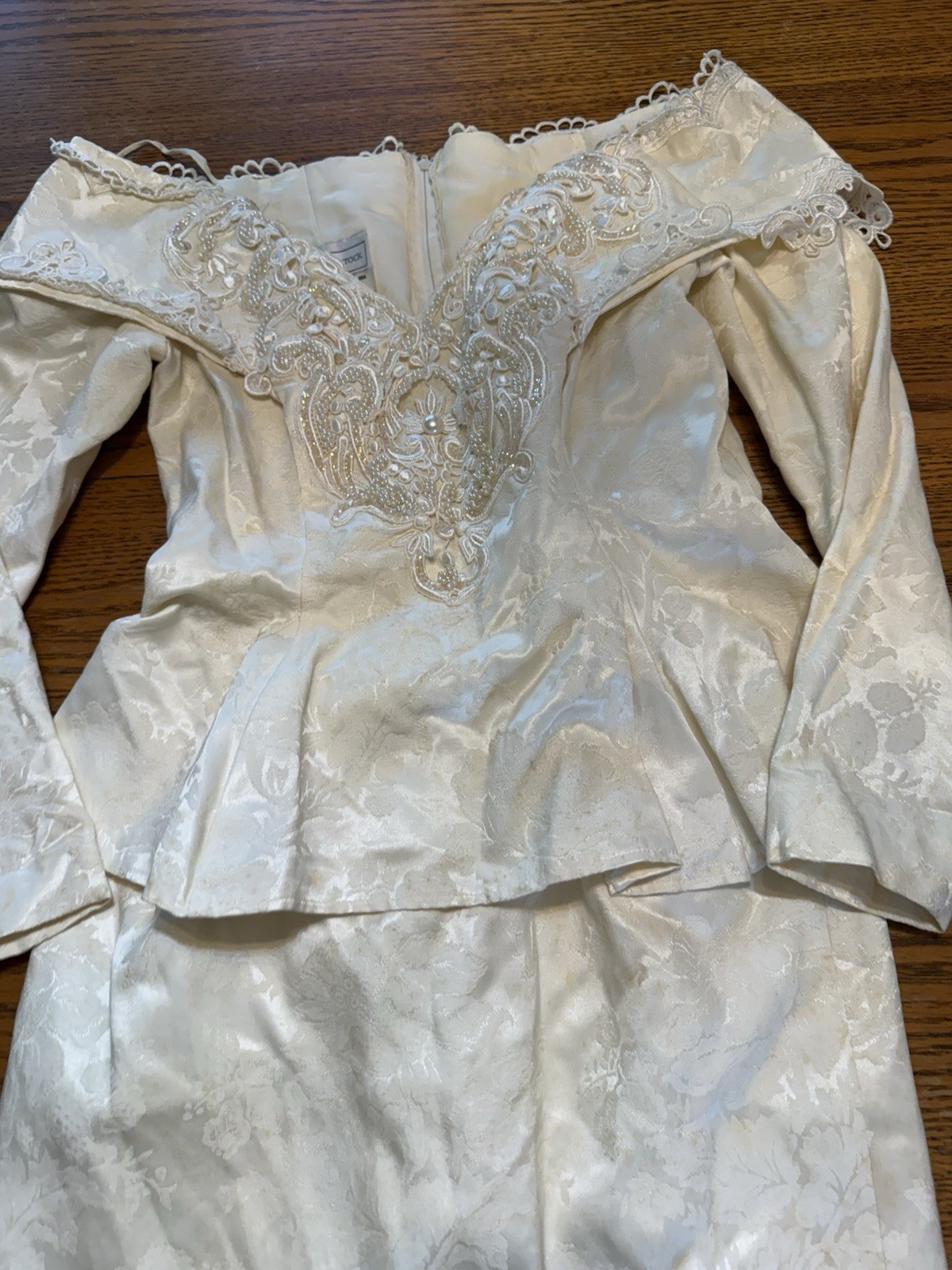 Vintage 80s Scott McClintock Wedding Dress long sleeve size 6