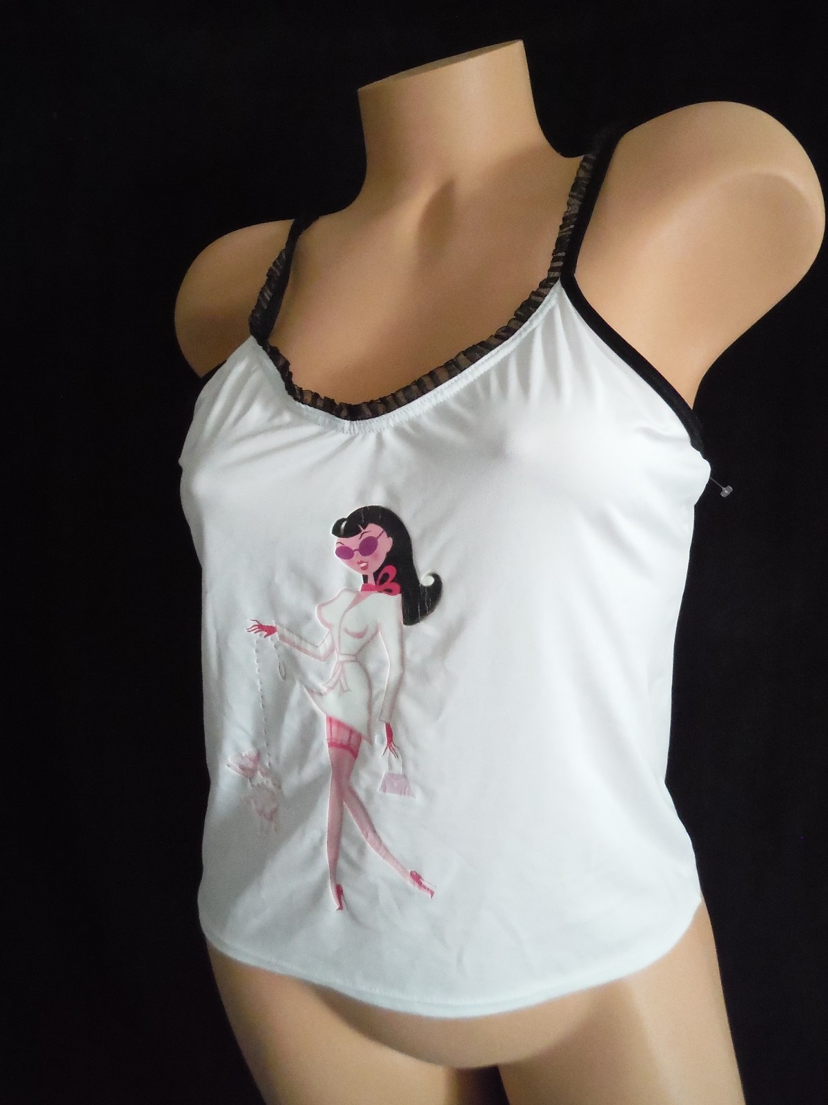 Super Rare FREDERICKS of HOLLYWOOD New VTG 80s/90s Tank Top Socialite & Poodle M