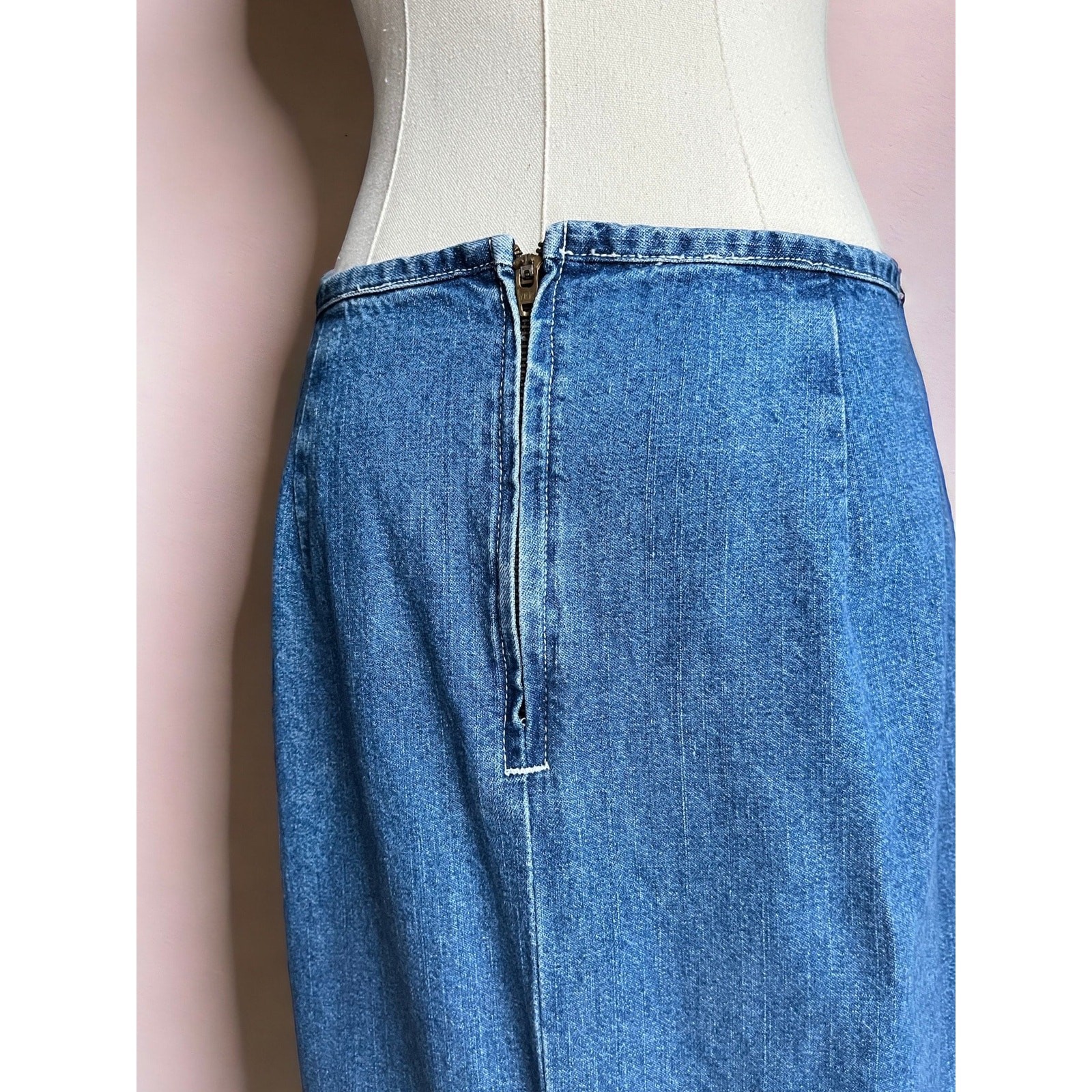 Vintage Y2K Guess Denim Maxi Skirt | Ombré Dip Dye | Low Rise A Line | M