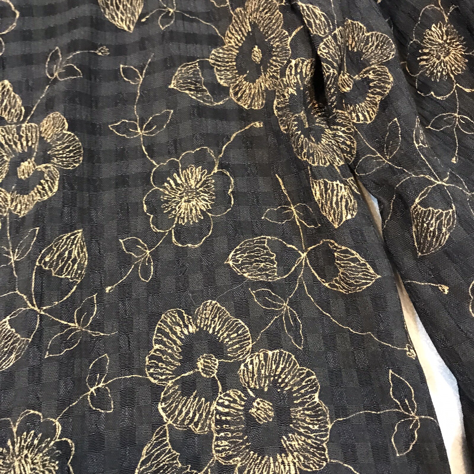 Vtg JBS LTD Womens Tunic Top Pant Set 2 Pc Gold Black Floral USA NOS Tags Size 8