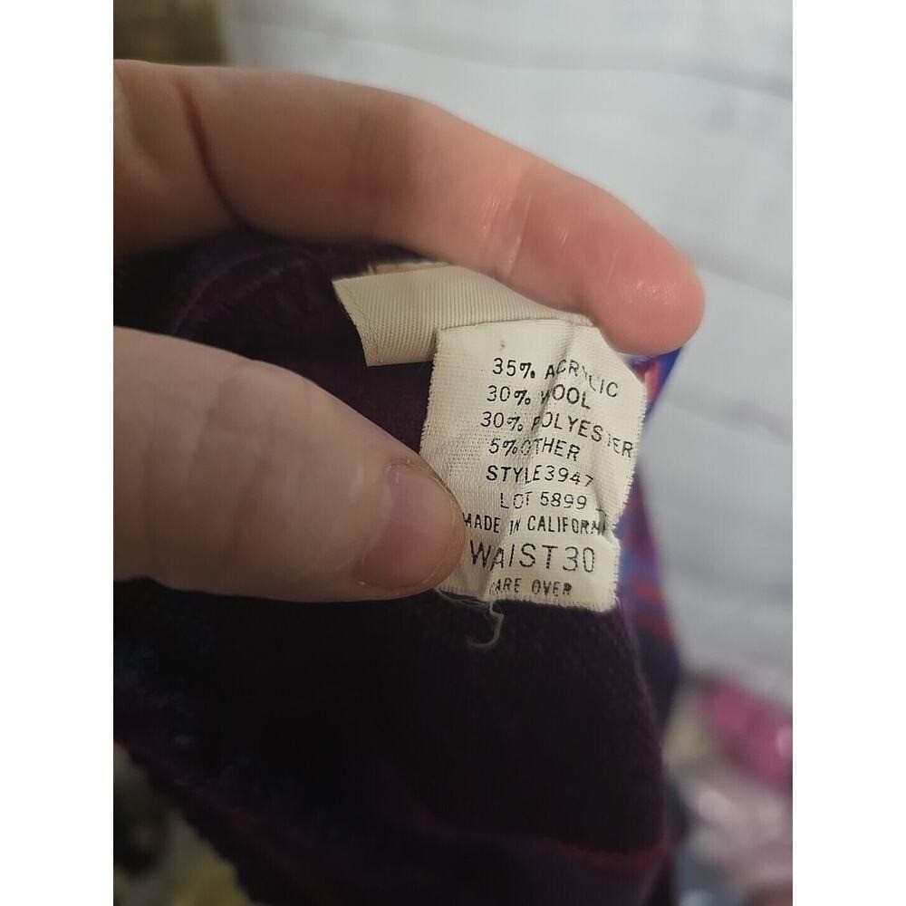 Vintage Wall St West Purple Plaid Wool Blend Pleated A-Line Skirt Womans Size 30