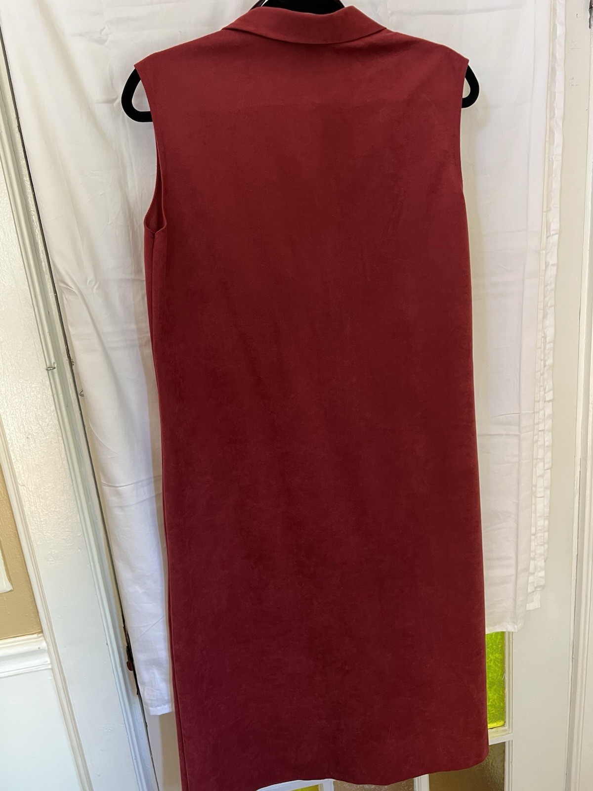 Sears Vintage Suede Like Red Dress with Belt and Buttons
