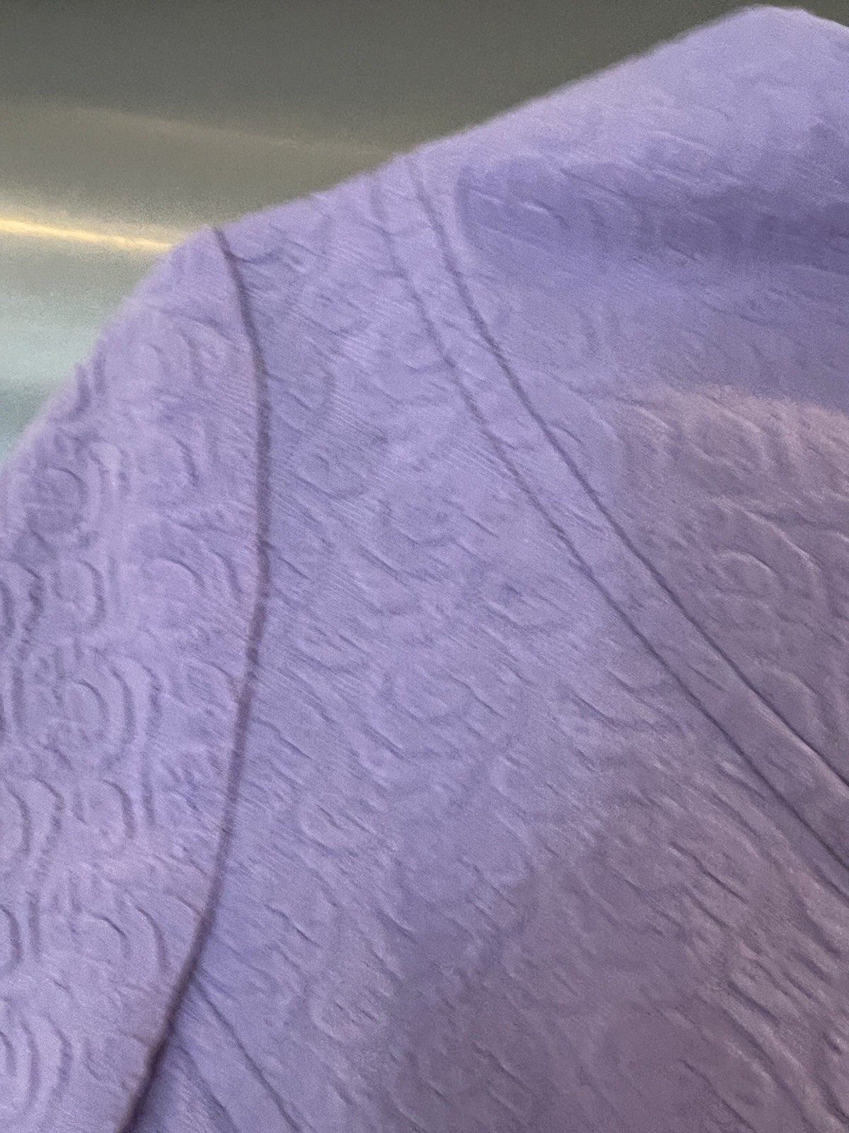 Vintage 1970s Handmade Dress Polyester Light Purple Swirl Pattern Casual
