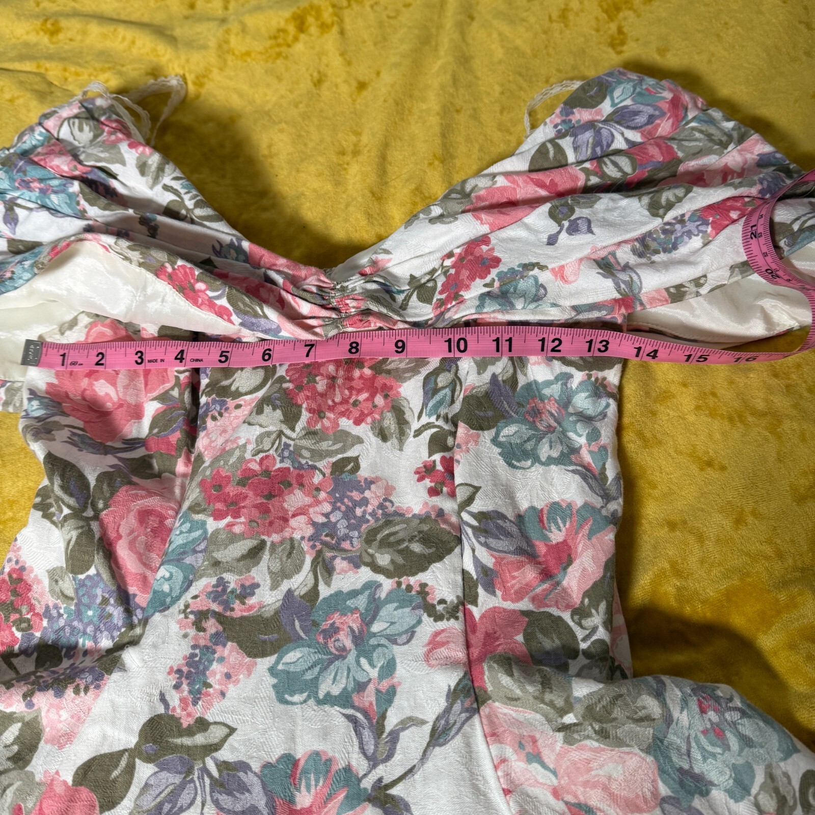Vintage Positively Ellyn Womens Cocktail Floral Midi Dress Off Shoulder Medium