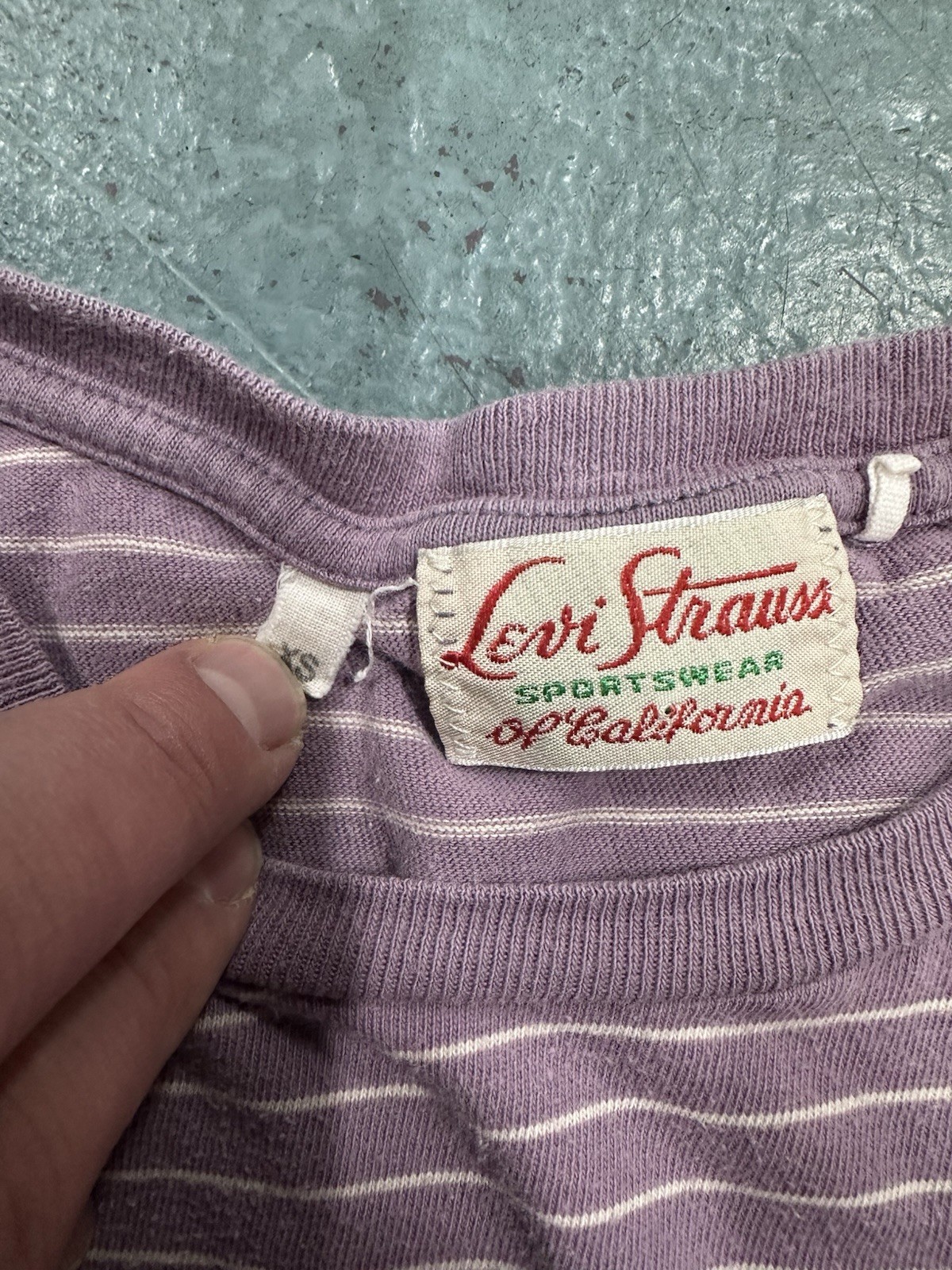 Levi Strauss true Vintage 1940s Pocket Tee Sportswear of California, Size S