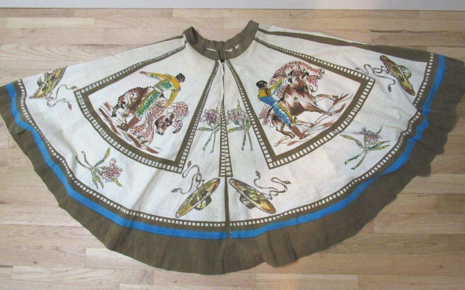 Vintage Londy of Mexico 50’s MEXICAN Novelty Matador Print Circle Skirt size 12