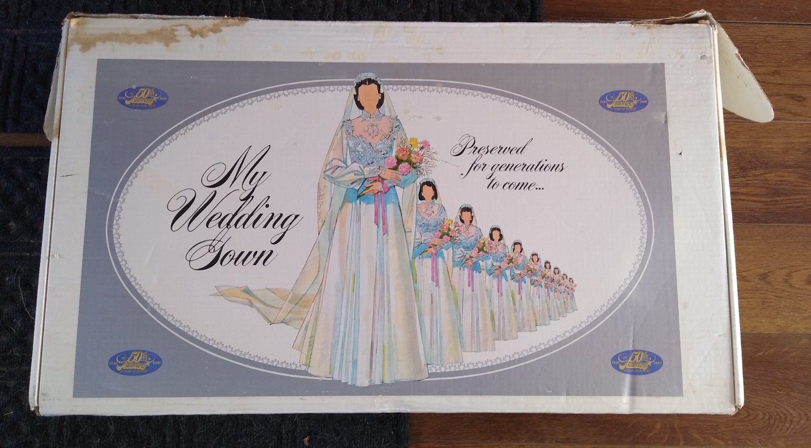 Vintage 4 Piece White 1990 Jack Diamond Sealed Formal Wedding Gown