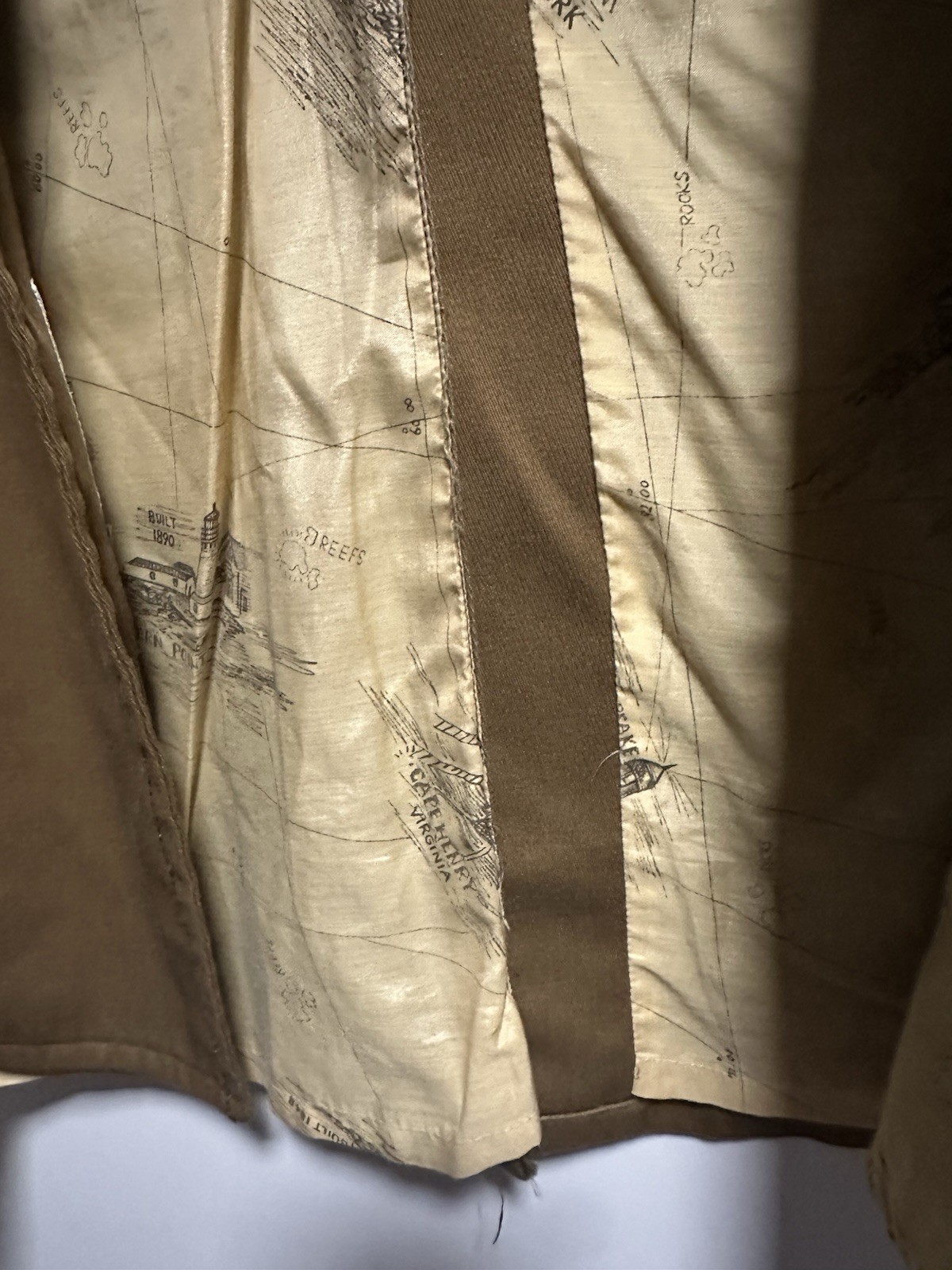 Vintage Hand Made Polyester Trench Coat Brown 34 Inches Long