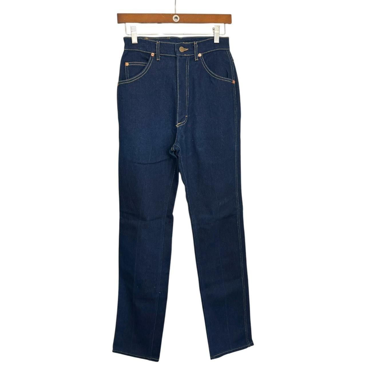 26″ Waist Vintage Deadstock Lee Rider Jeans Dark Wash Long Inseam Union Made USA